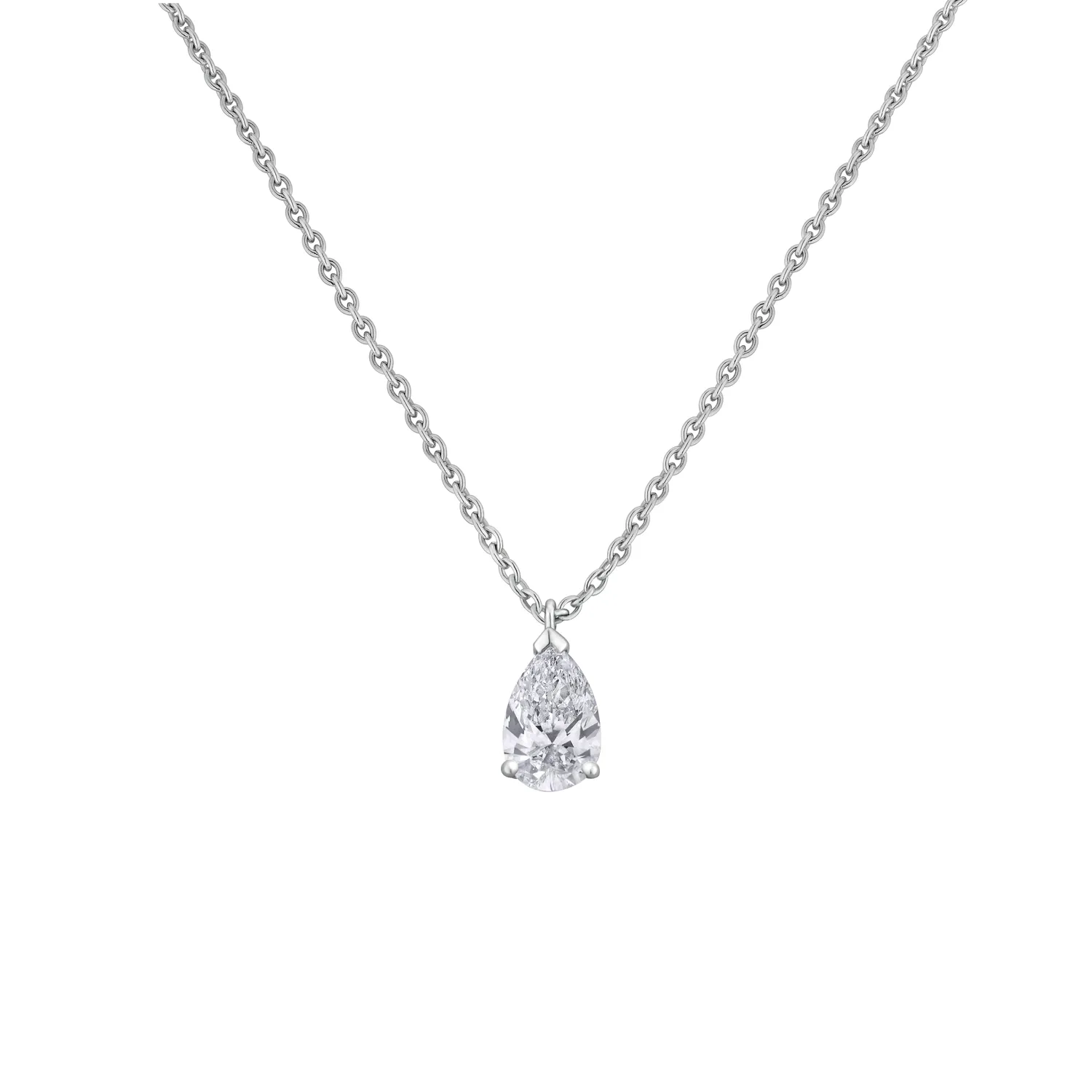 Pendentif en or blanc et diamant blanc