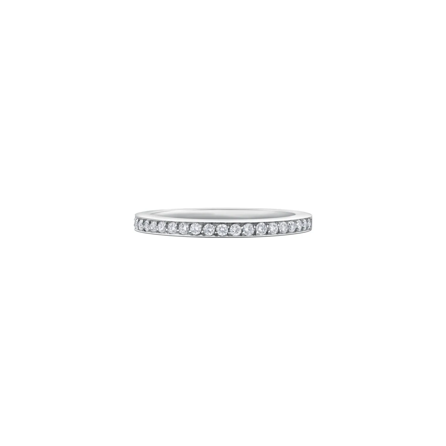 Demi Alliance en or blanc palladié et diamants blancs