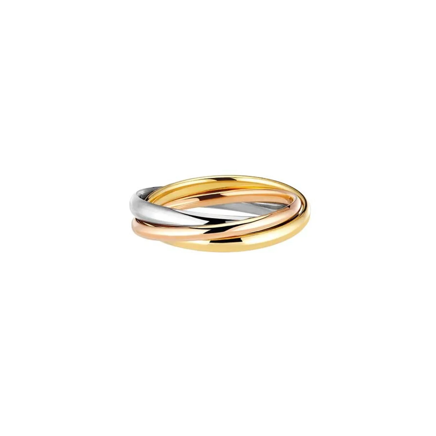 Alliance Trianon Jonc Parisien MM Or blanc 3mm, or jaune 2,5mm, or rose 2mm