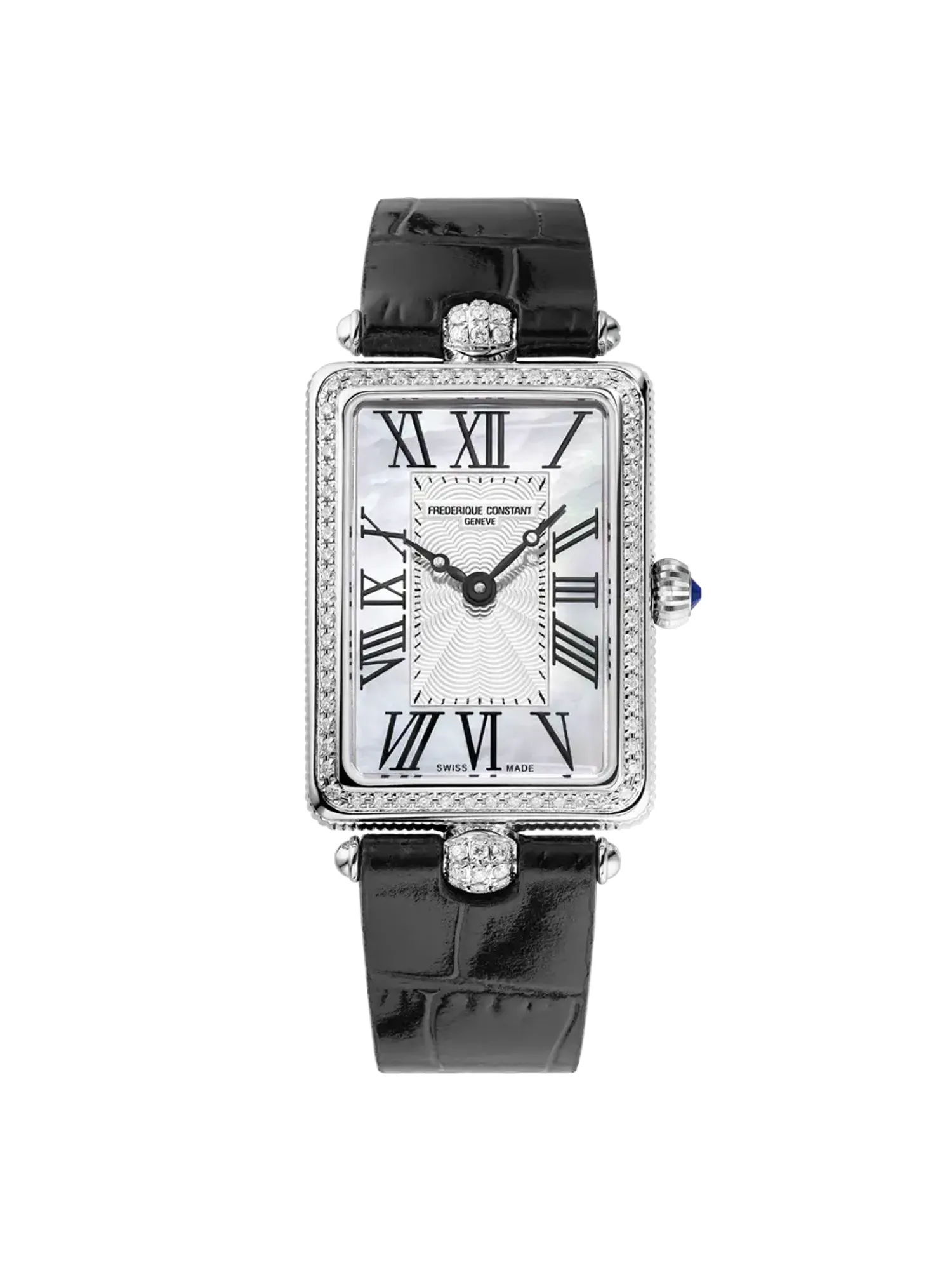 Montre Frederique Constant Classics Art Déco Carrée pavée diamants