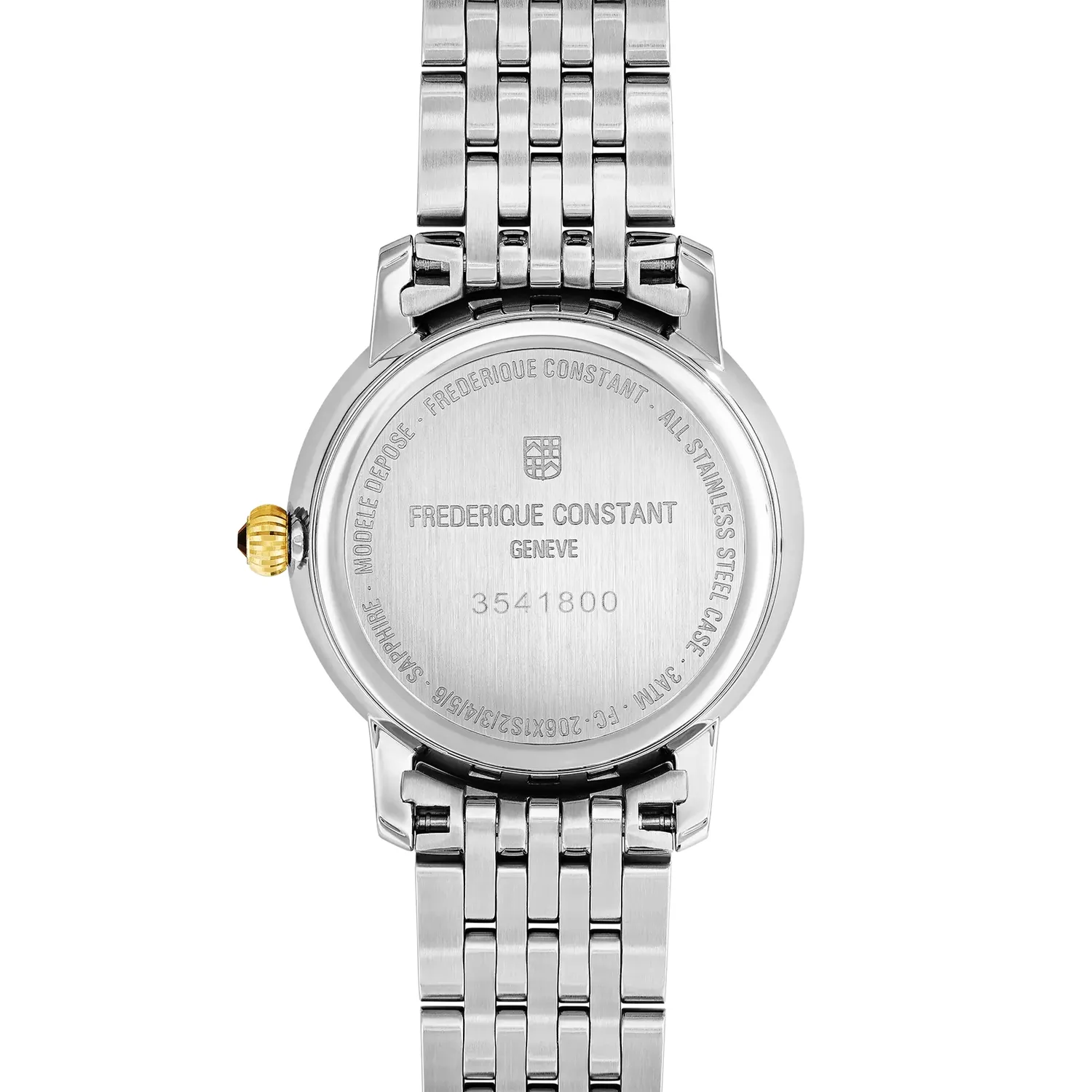 Montre CLASSICS Slimline Ladies Moonphase Bracelet acier et plaqué or jaune, Cadran nacre blanche index diamants