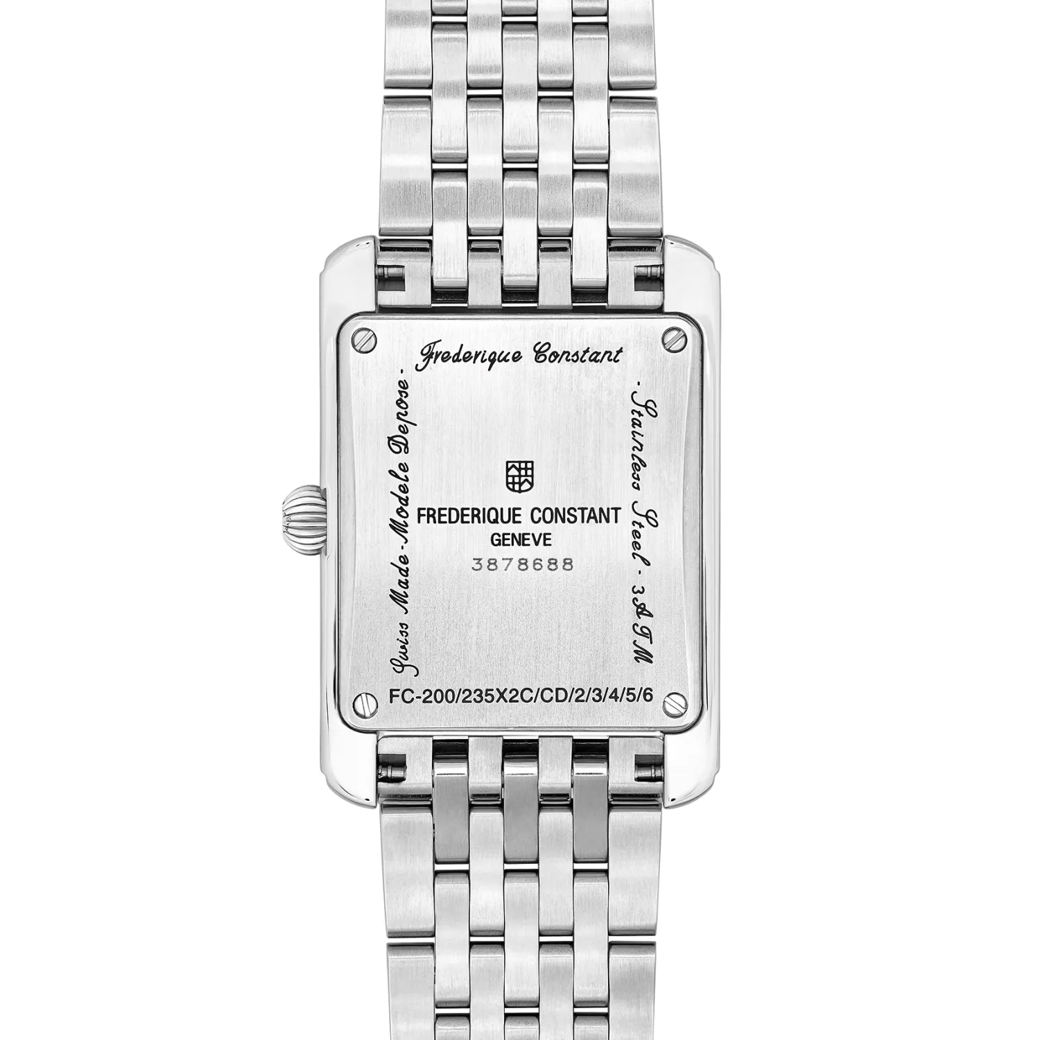 Montre CLASSICS Carrée Small Second, Bracelet acier, Cadran argenté chiffres romains