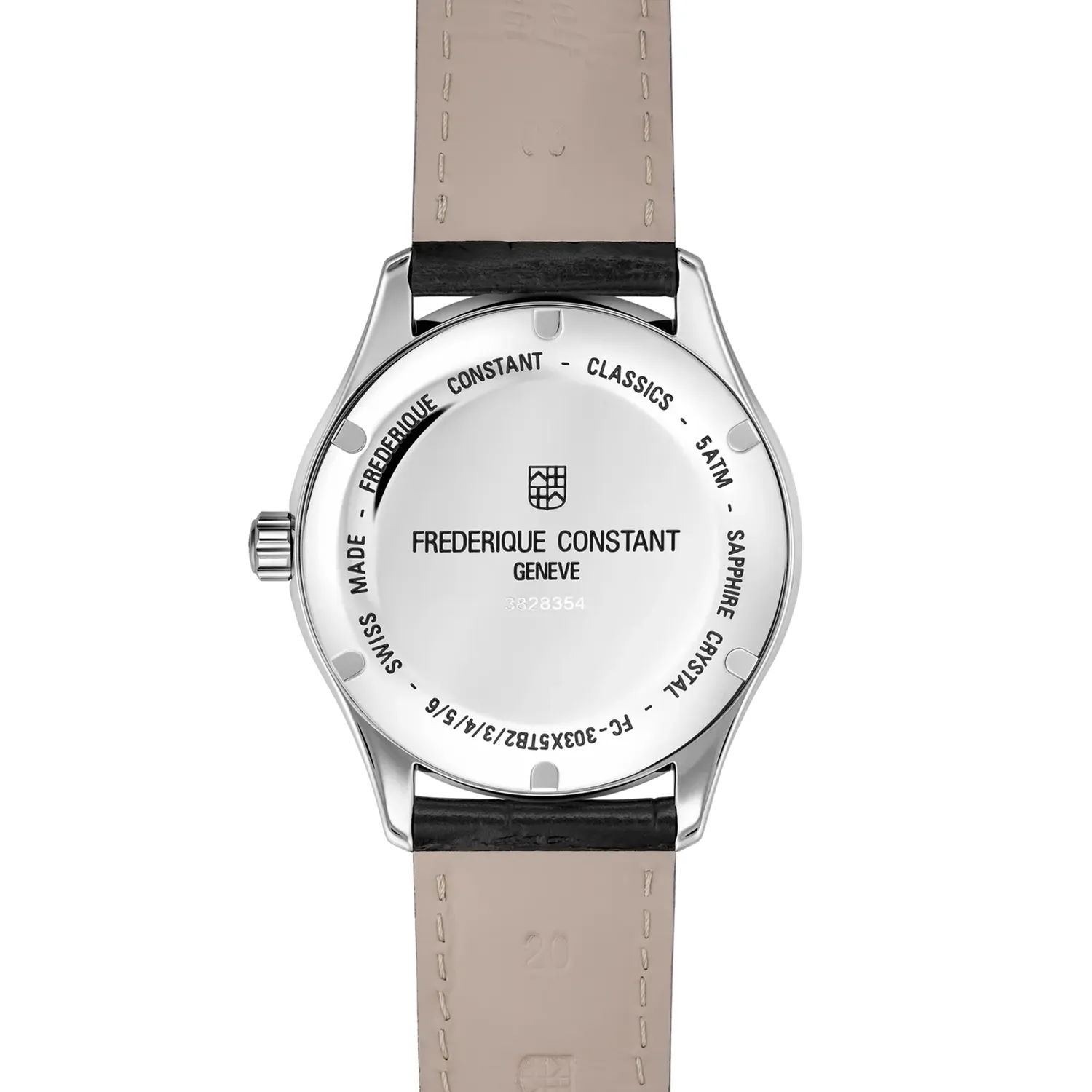 Montre CLASSICS Automatic Bracelet veau noir croco, Boucle ardillon, Cadran argenté guilloché chiffres romains
