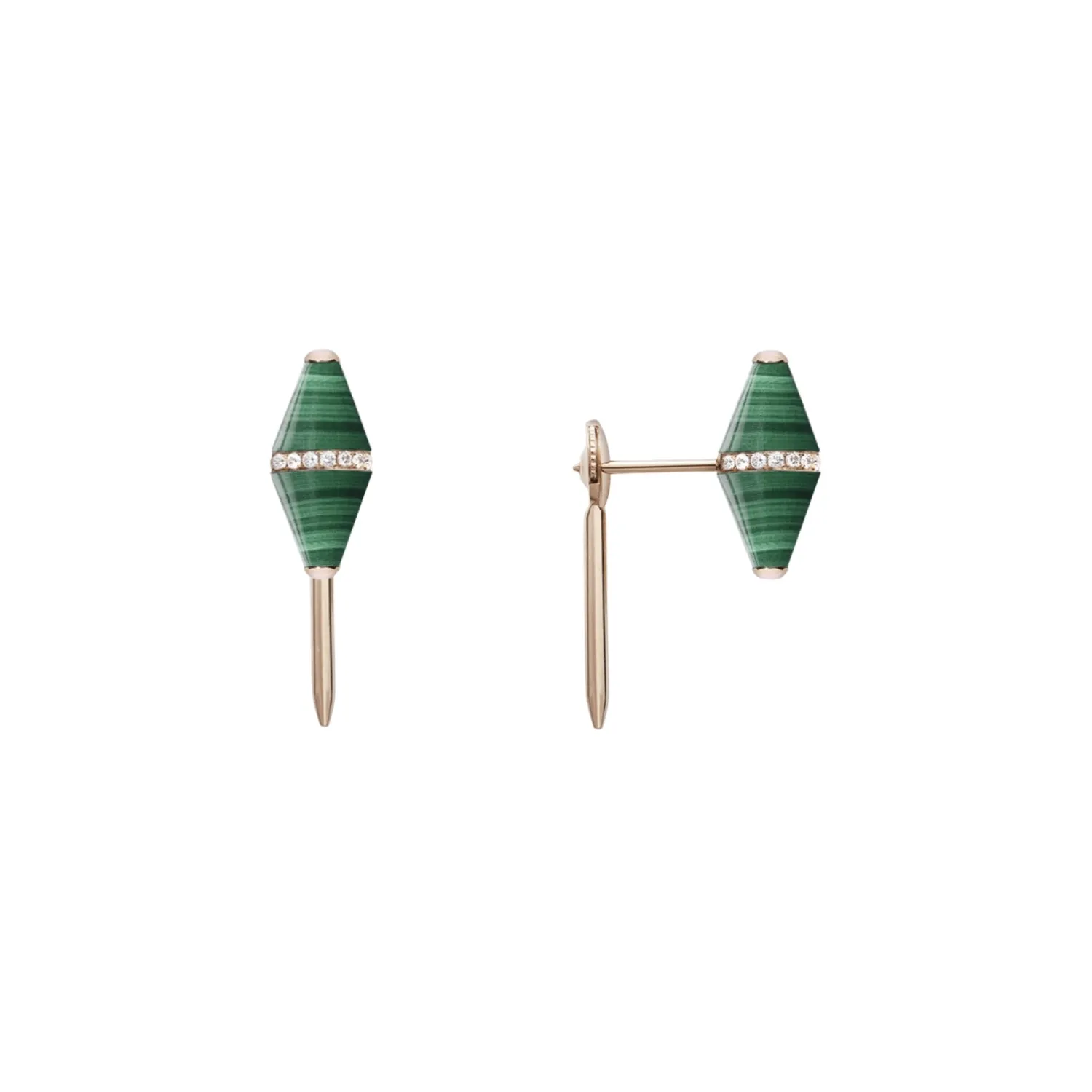 Boucle d'Oreille unité CELEST Malachite GM