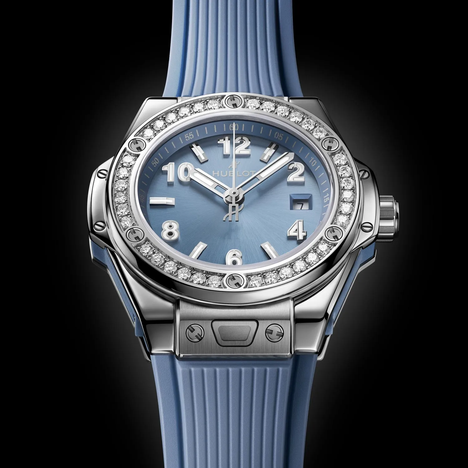 Montre Hublot Big Bang One Click Steel Coal Blue Diamonds