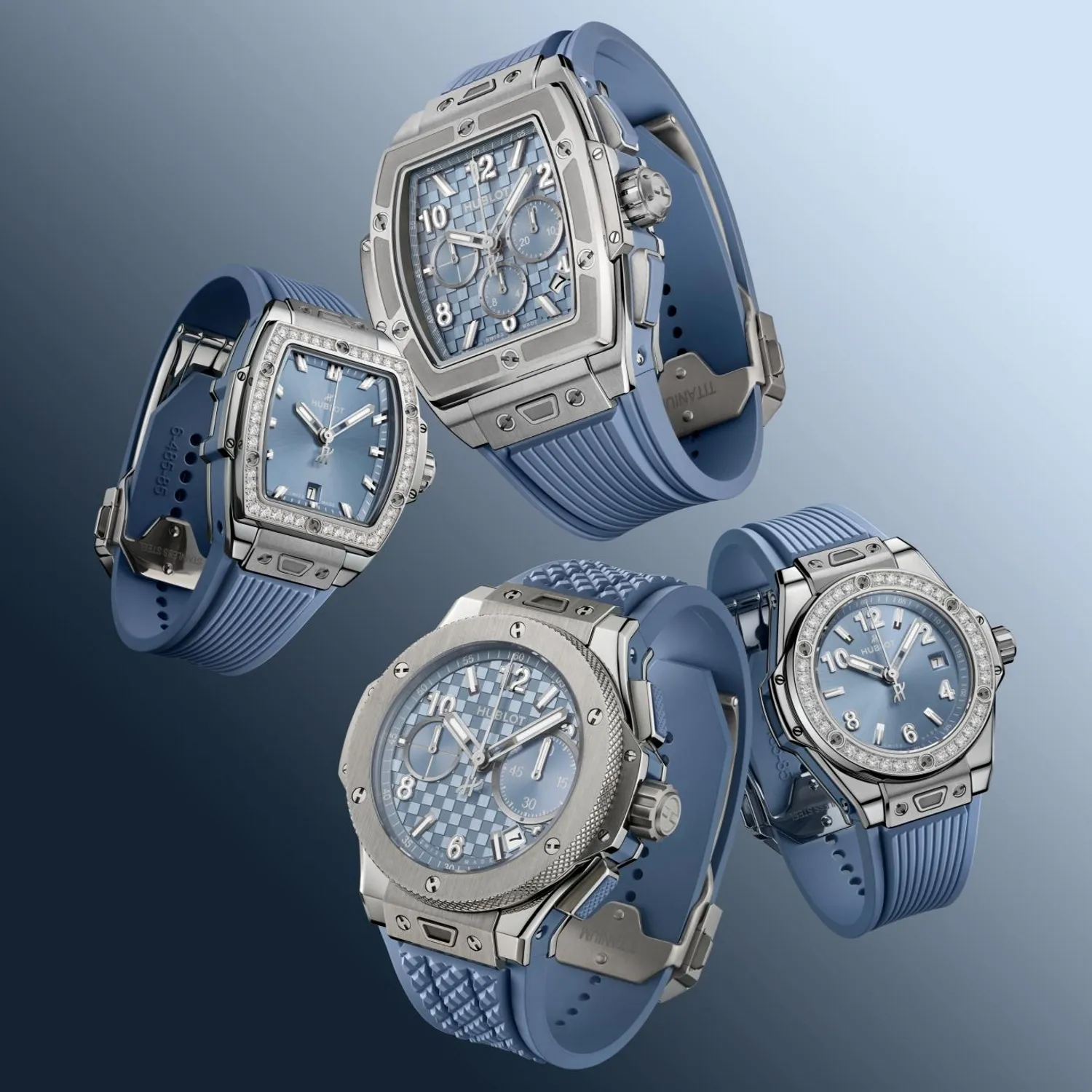 Montre Hublot Big Bang One Click Steel Coal Blue Diamonds