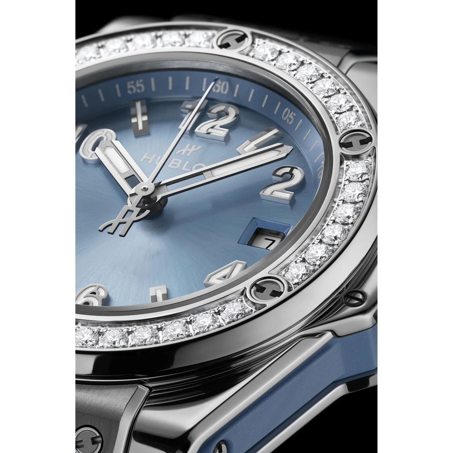 Montre Hublot Big Bang One Click Steel Coal Blue Diamonds