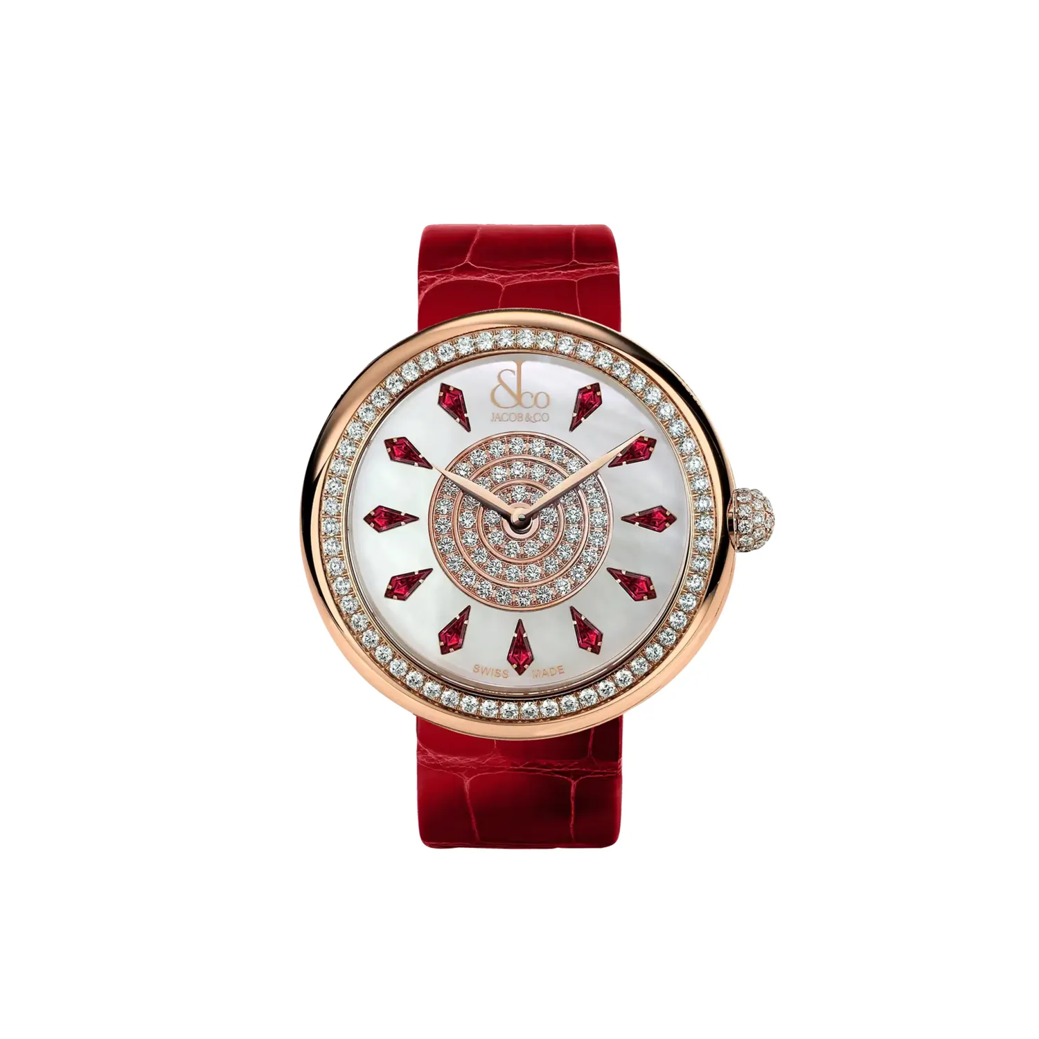 Montre Jacob & Co Brilliant, Or rose, diamants et rubis