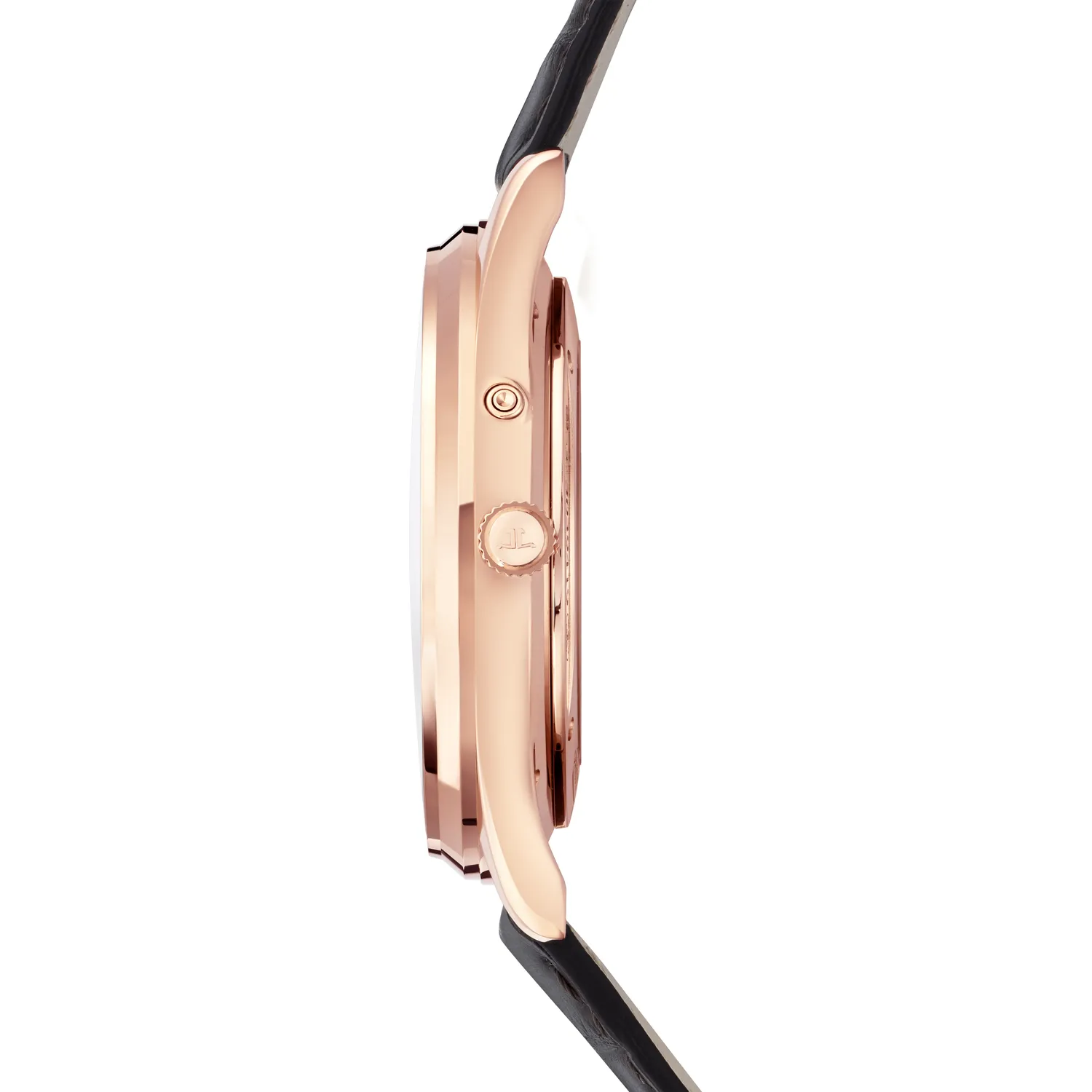 Montre MASTER ULTRA THIN 39 RESERVE DE MARCHE Bracelet crocodile chocolat, Boucle ardillon or rose, Cadran coquille d'oeuf