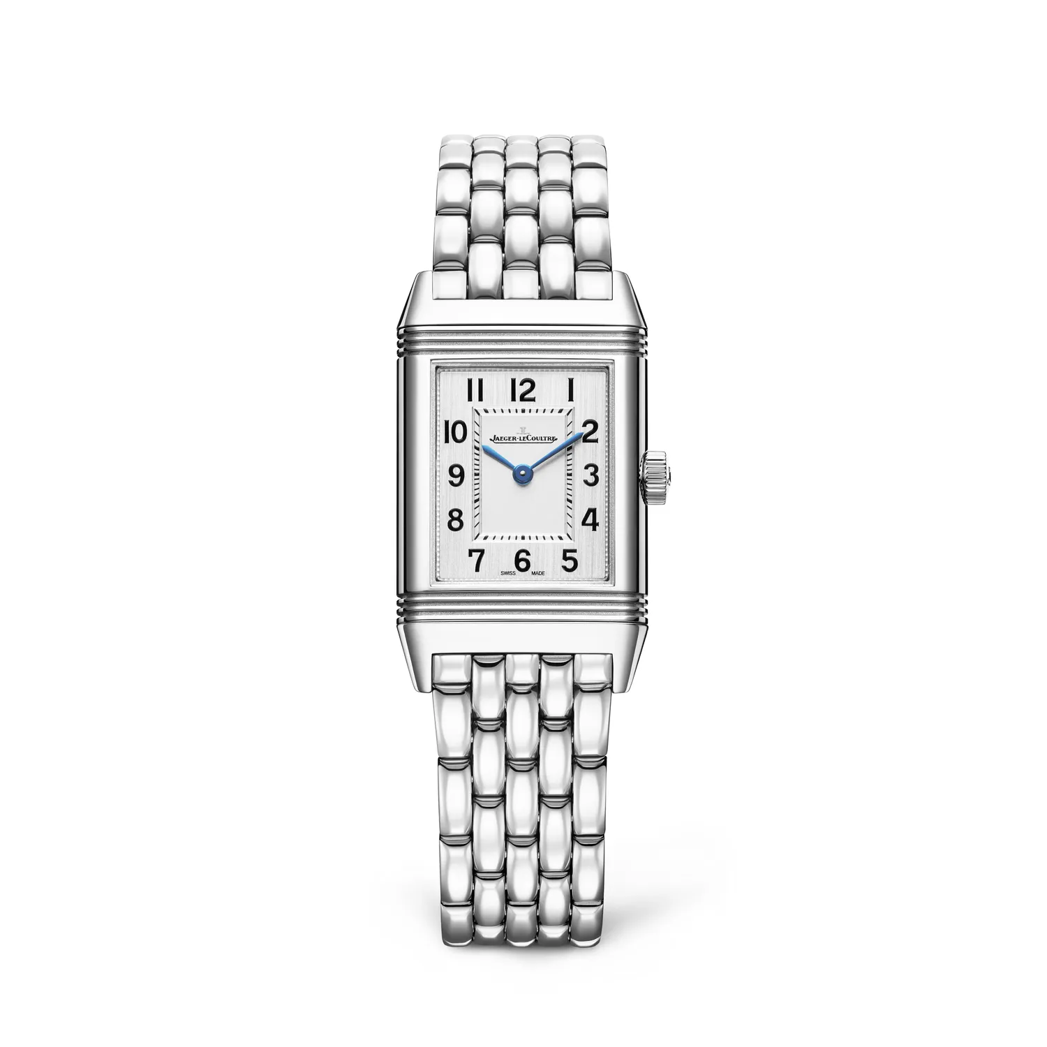 Montre REVERSO CLASSIC Small Quartz Bracelet acier, Cadran argenté