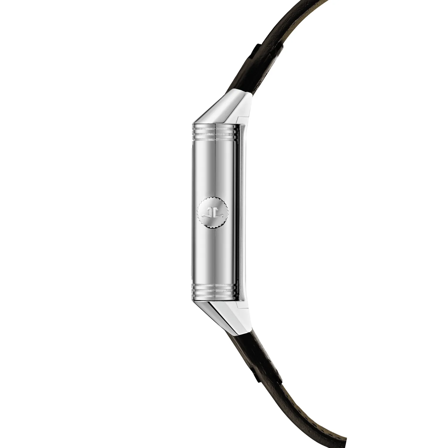 Montre REVERSO CLASSIC Large Duoface Small Seconds Bacelet cuir brun Fagliano, Boucle déployante, Cadrans argenté guilloché brossé vertical et noir guilloché Clous de Paris et velouté