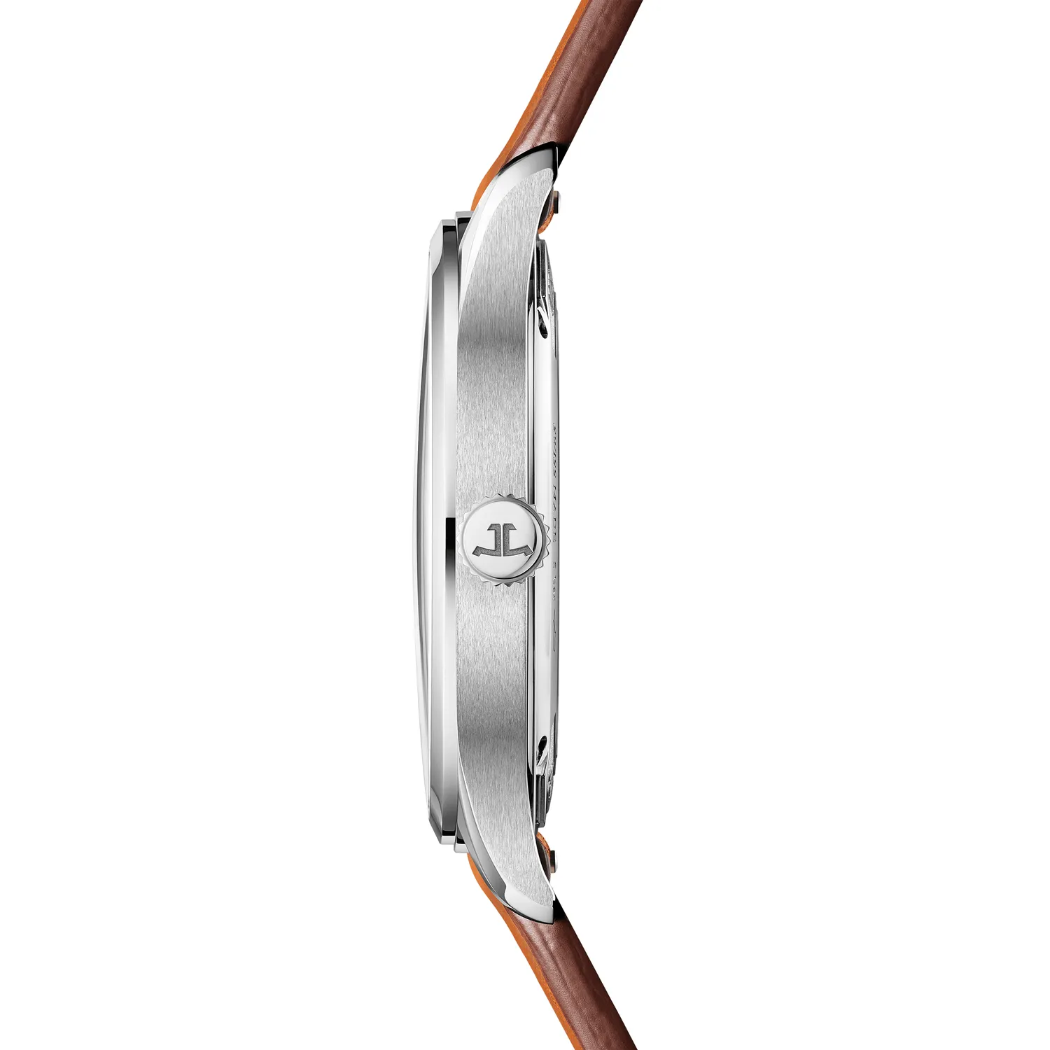 Montre MASTER CONTROL Date Bracelet cuir veau marron, Boucle déployante, Cadran argenté soleillé