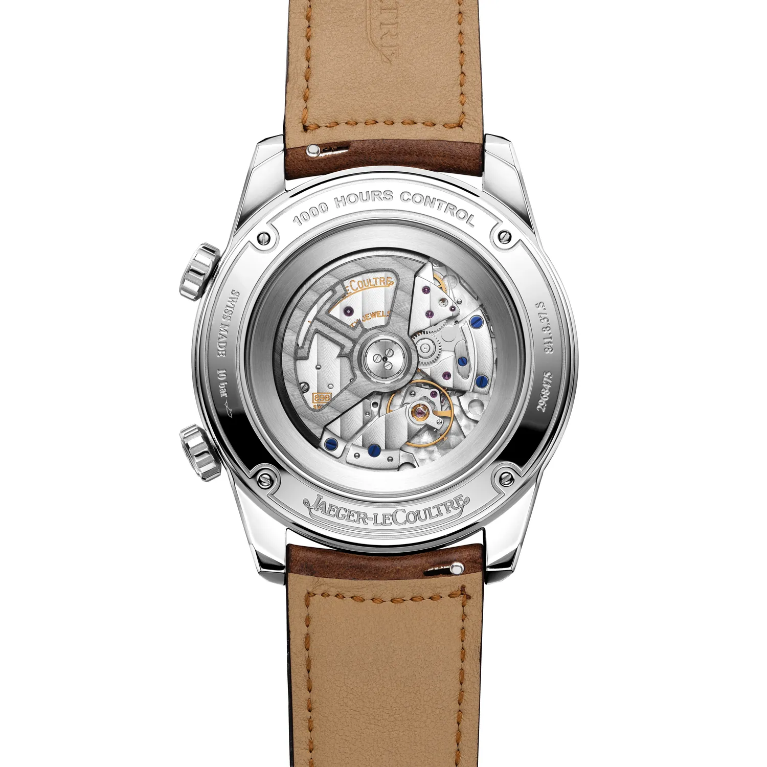 Montre POLARIS Automatic Bracelet veau marron, Boucle déployante, Cadran noir chiffres blancs