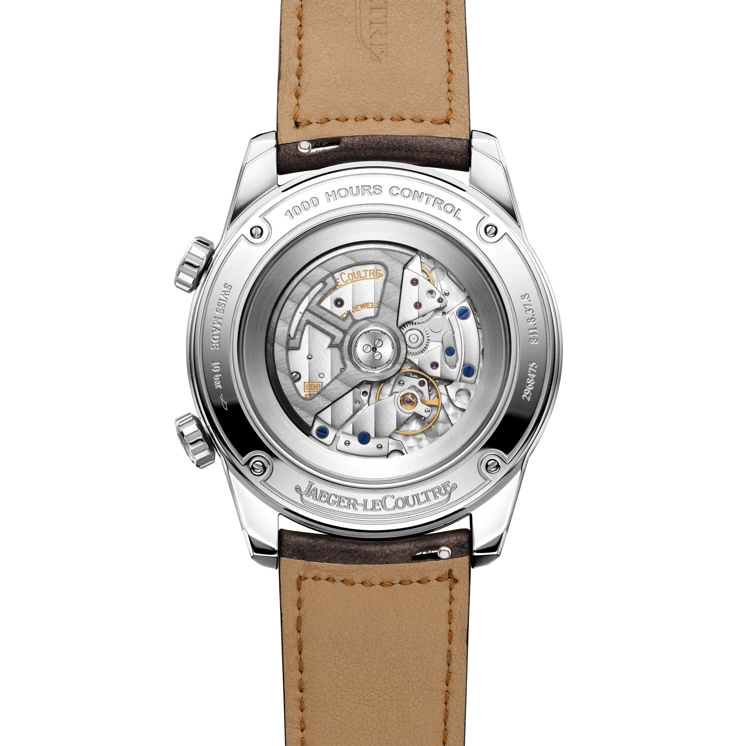 Montre POLARIS Automatic Bracelet veau marron, Boucle déployante, Cadran bleu chiffres blancs
