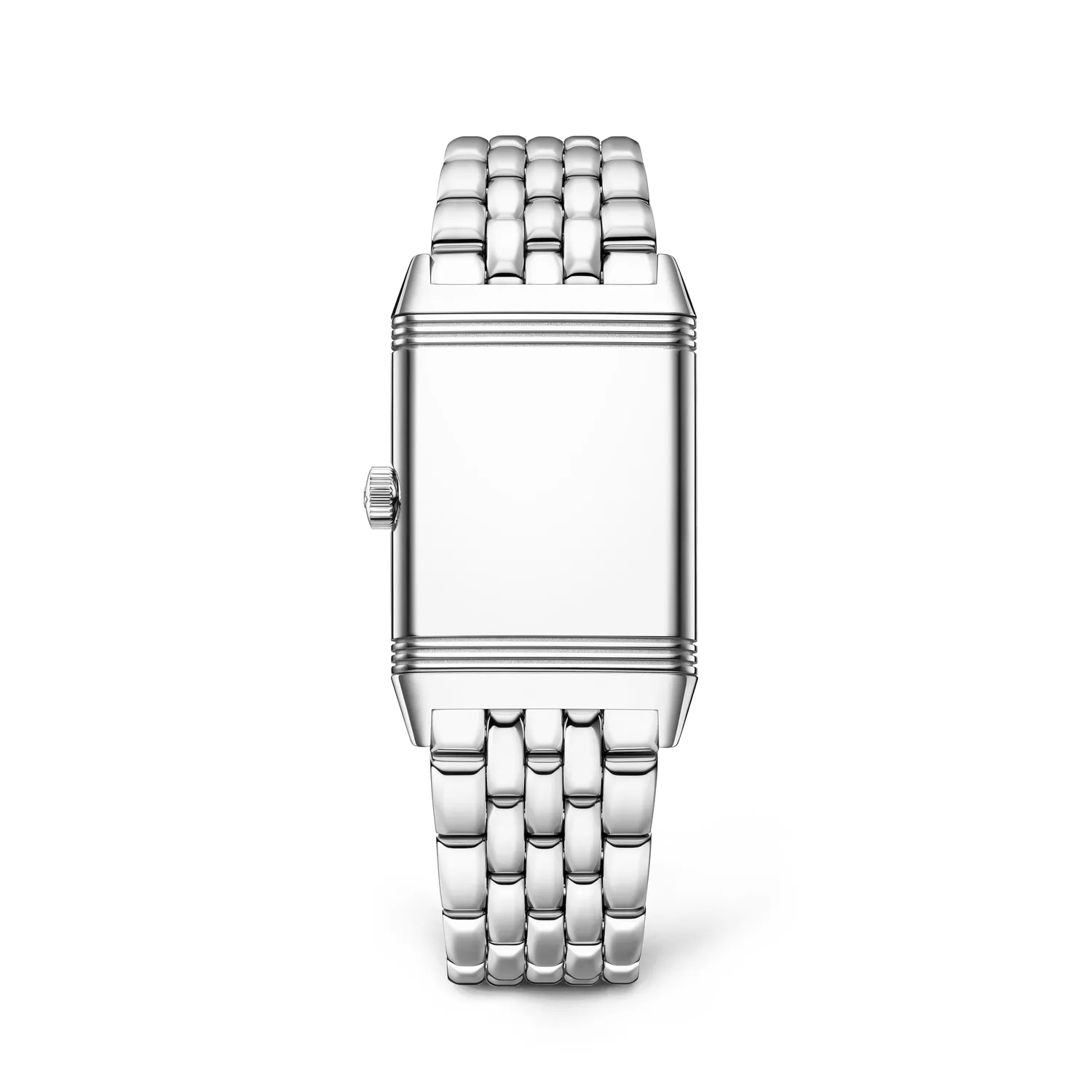 Montre REVERSO CLASSIC Medium Thin Bracelet acier, Cadran argenté chiffres décalqués noirs