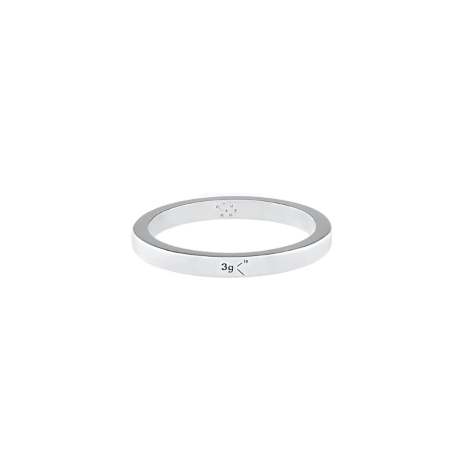 Bague le gramme Ruban en argent poli, 3 grammes