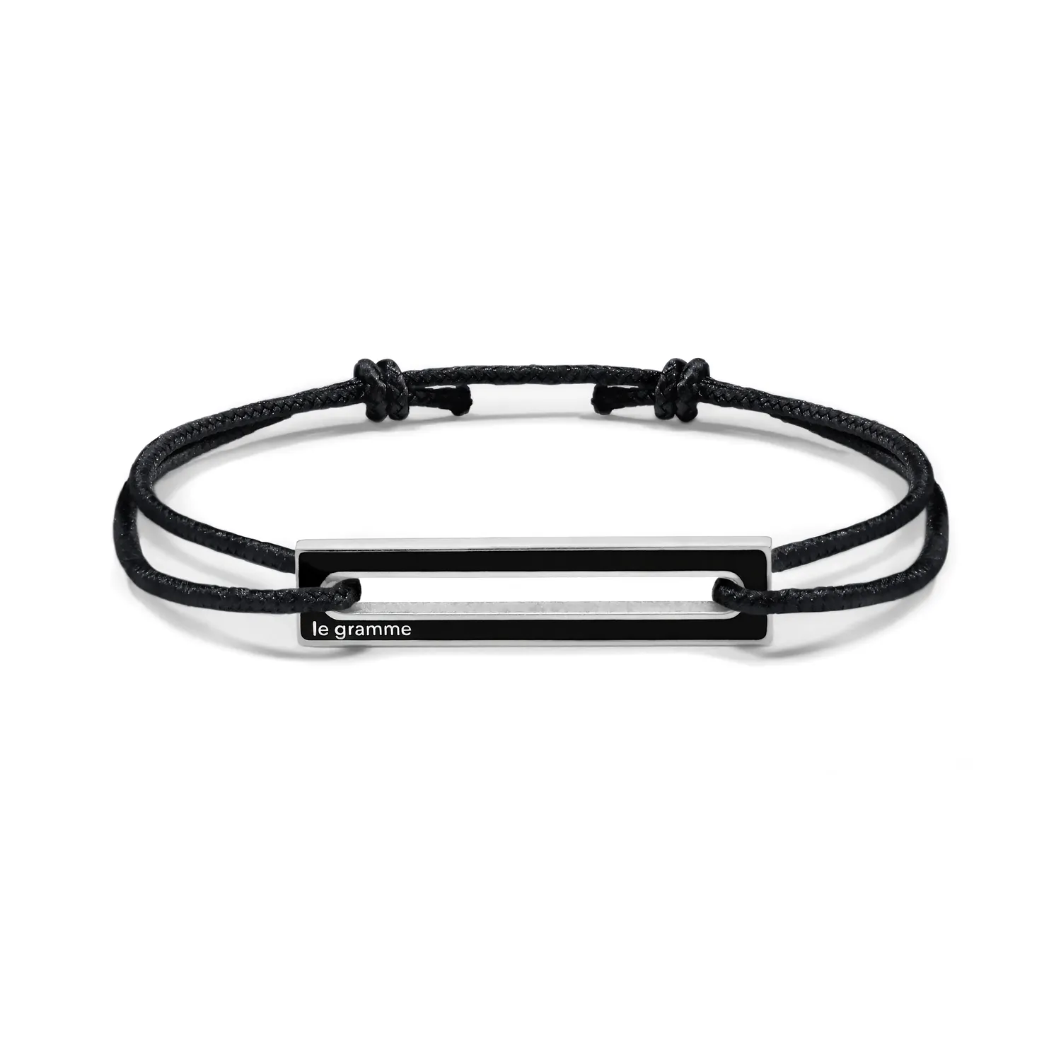 Bracelet cordon Le Gramme laqué noir le 1,7g