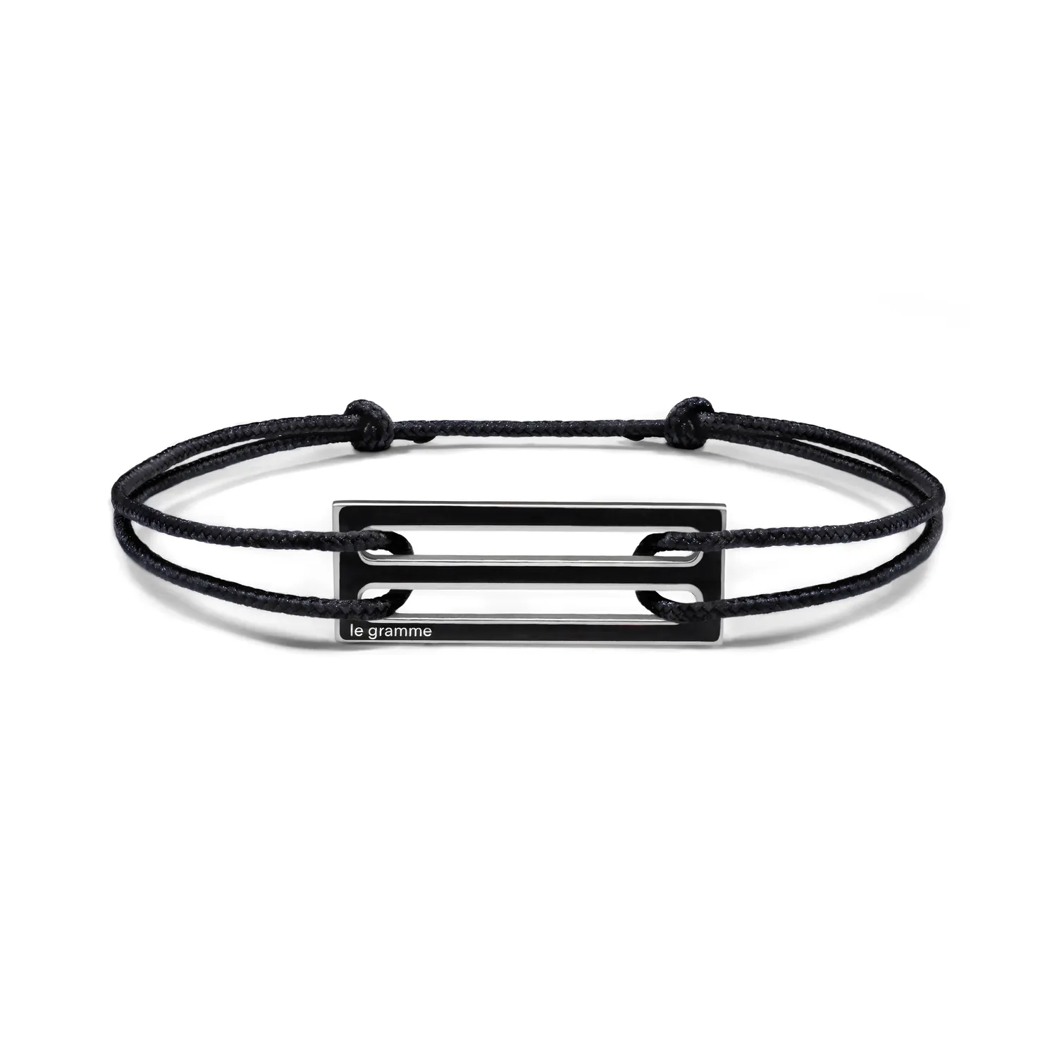 Bracelet cordon Le Gramme laqué noir le 2,5g