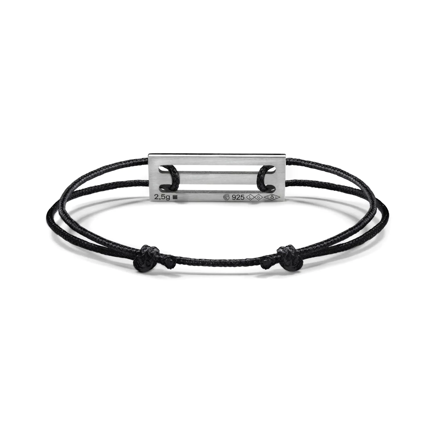Bracelet cordon Le Gramme laqué noir le 2,5g