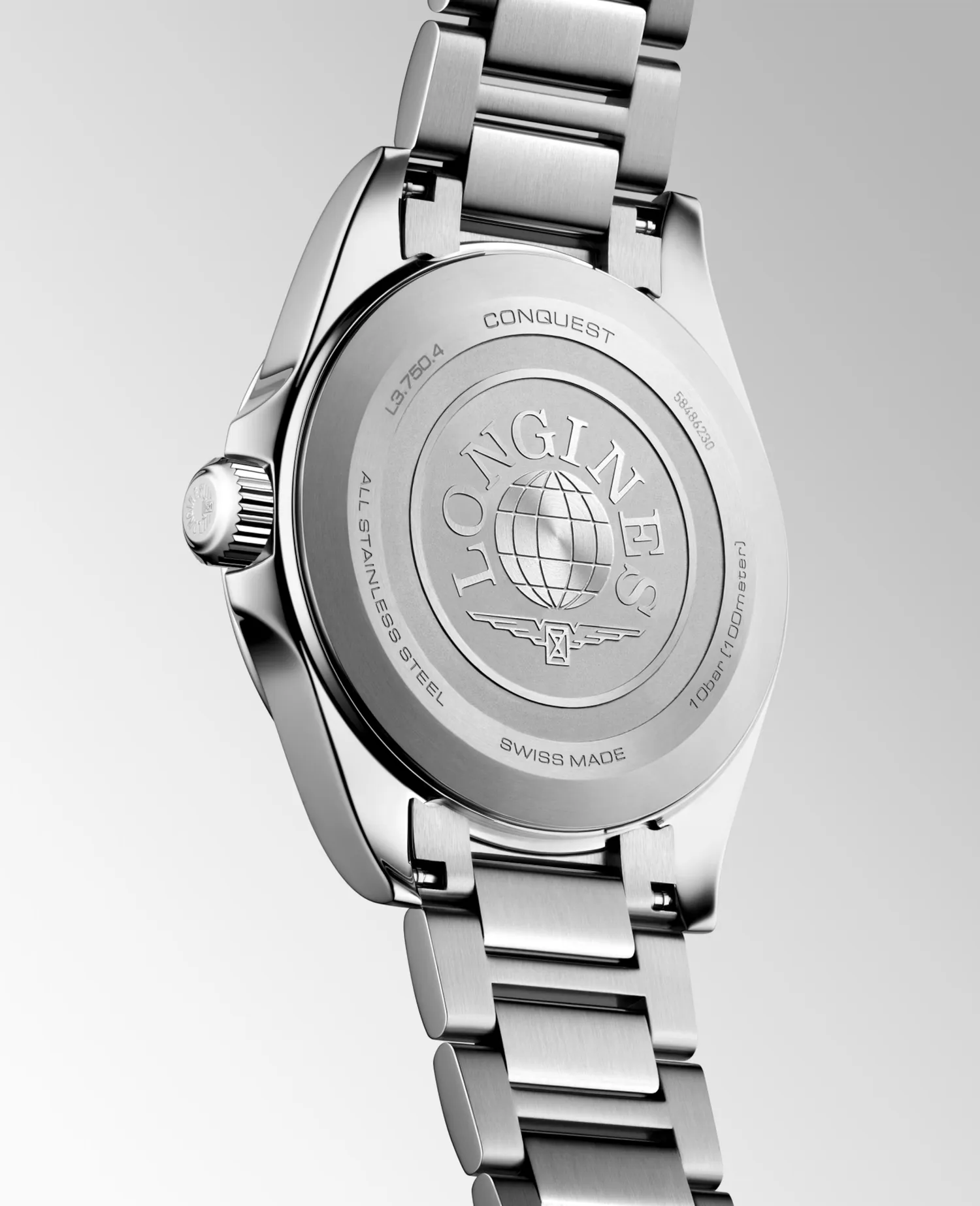 Montre CONQUEST Quartz, Bracelet acier, Cadran bleu sablé