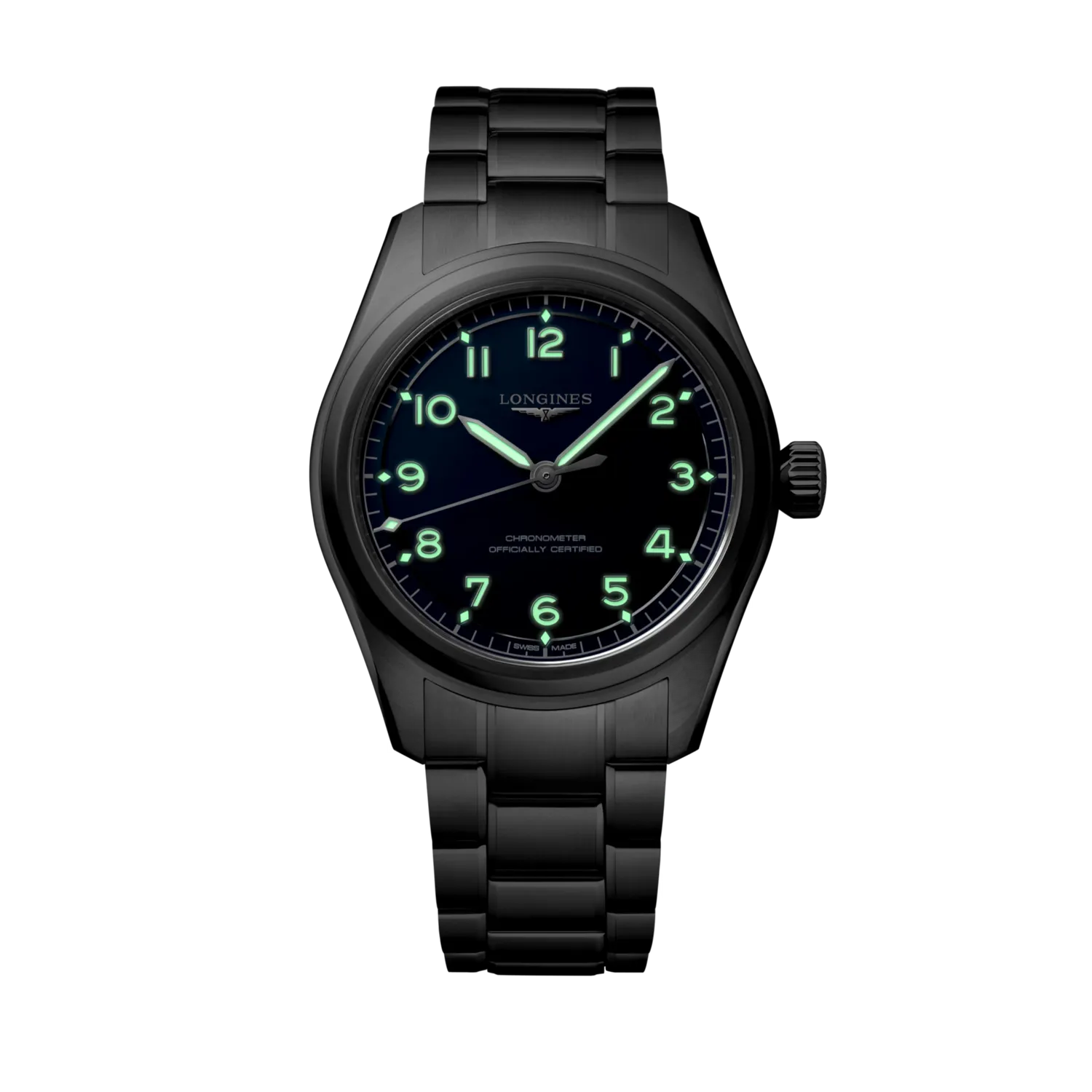 Montre LONGINES SPIRIT PILOT, Bracelet acier, Cadran bleu mat chiffres arabes