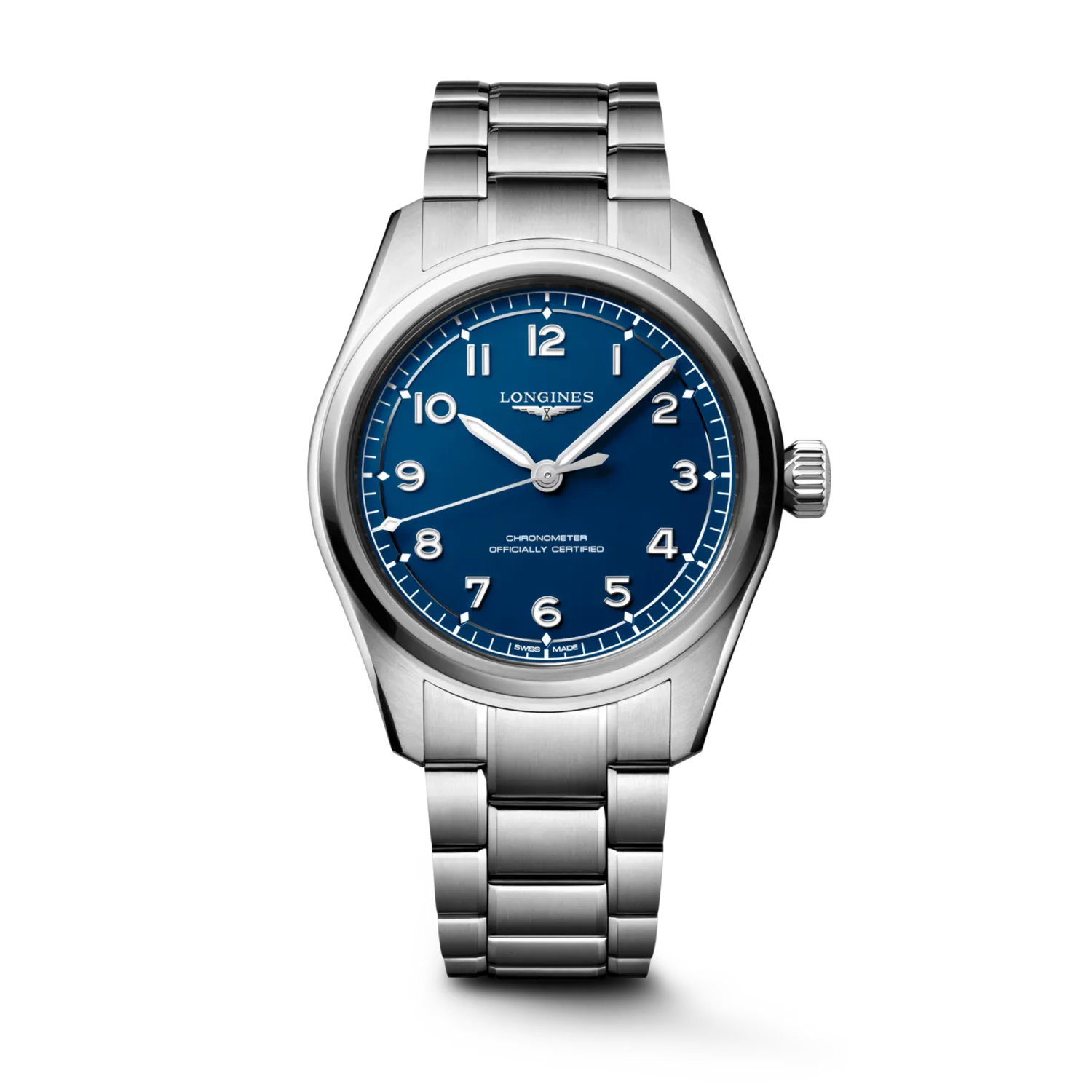 Montre LONGINES SPIRIT PILOT, Bracelet acier, Cadran bleu mat chiffres arabes