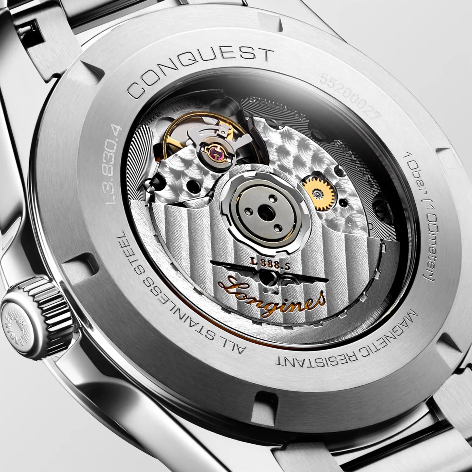 Montre CONQUEST Bracelet acier, Cadran argenté soleillé
