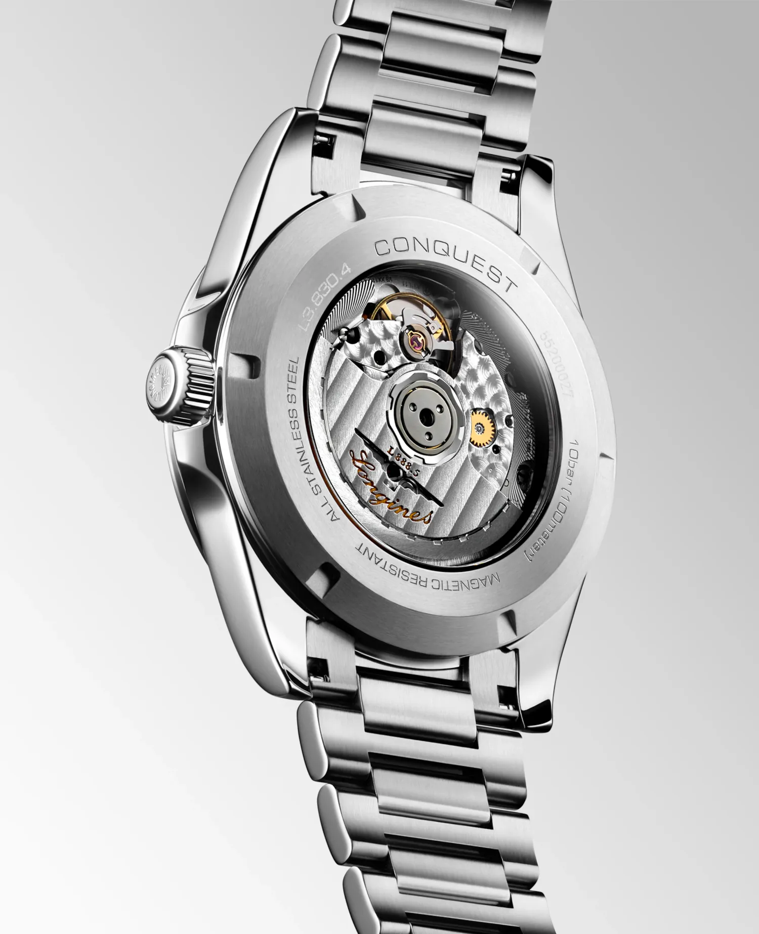 Montre CONQUEST Bracelet acier, Cadran argenté soleillé