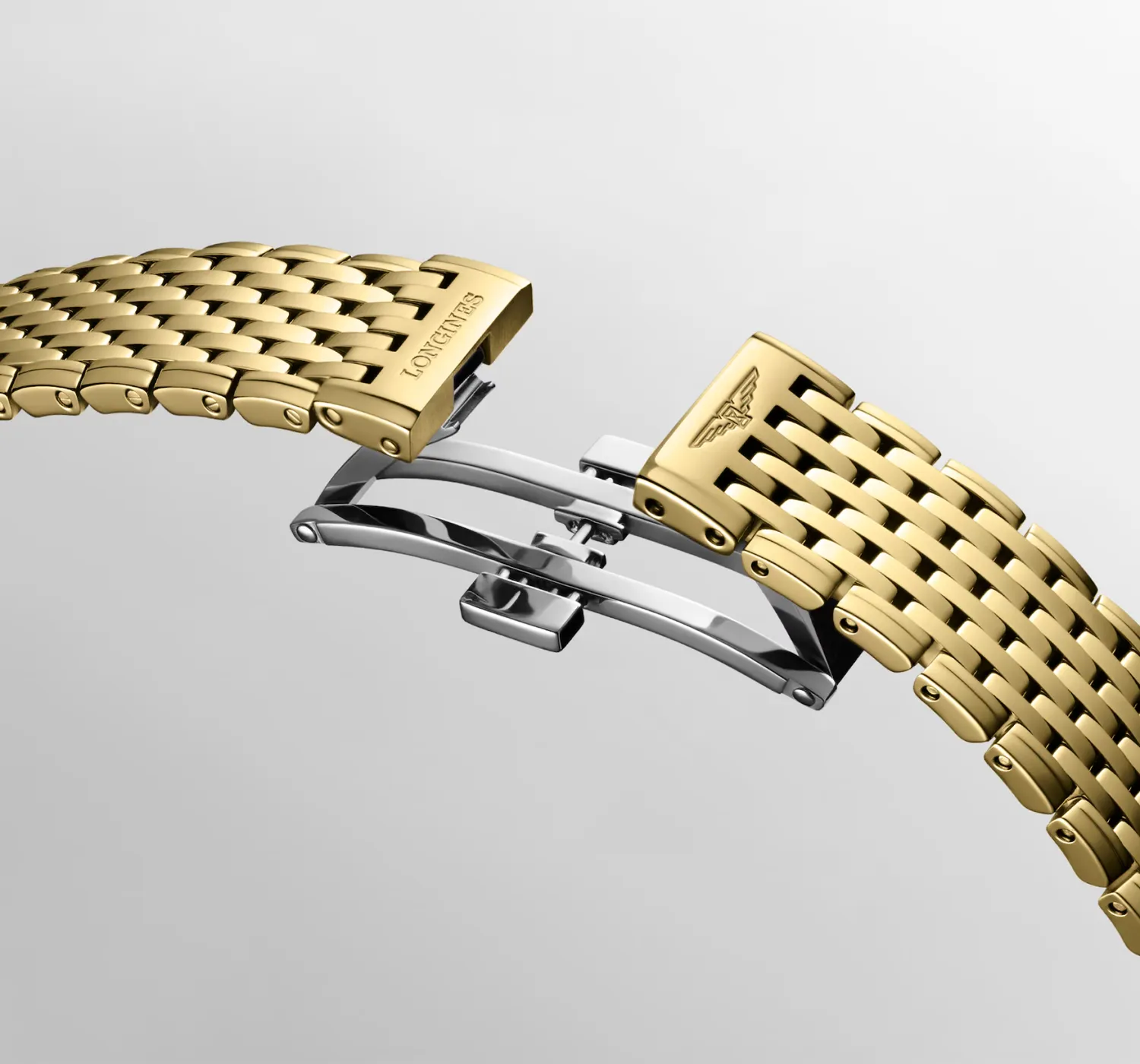Montre LA GRANDE CLASSIQUE DE LONGINES, Bracelet PVD jaune, Cadran doré 12 diamants950