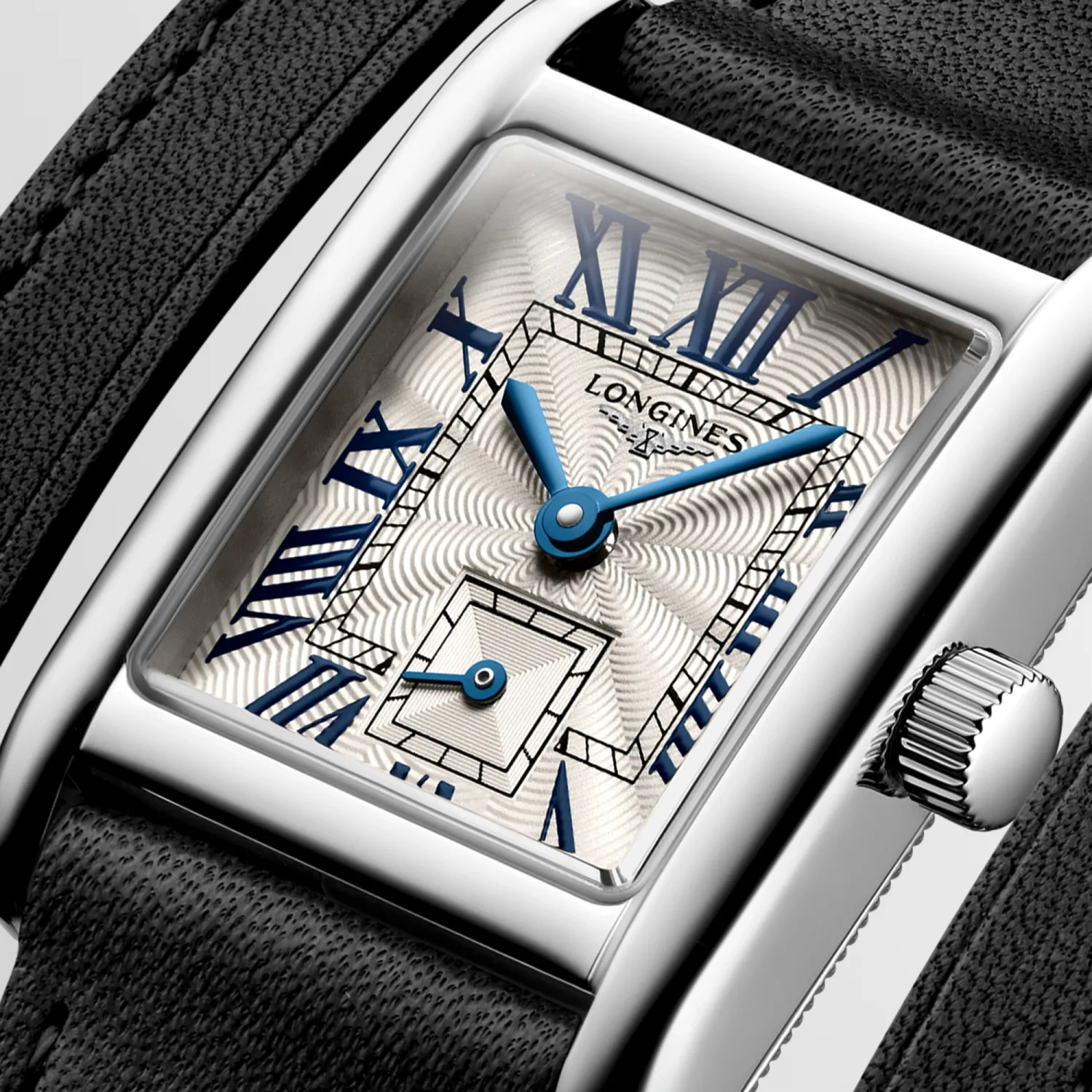 Montre MINI DOLCEVITA Bracelet veau noir double tour interchangeable, Boucle ardillon, Cadran argenté flinqué