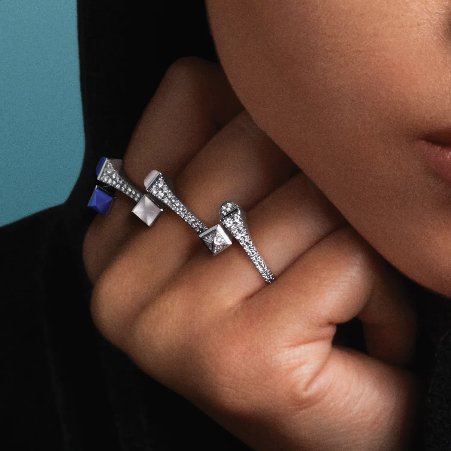 Bague Marli New York Cleo or rose, diamants