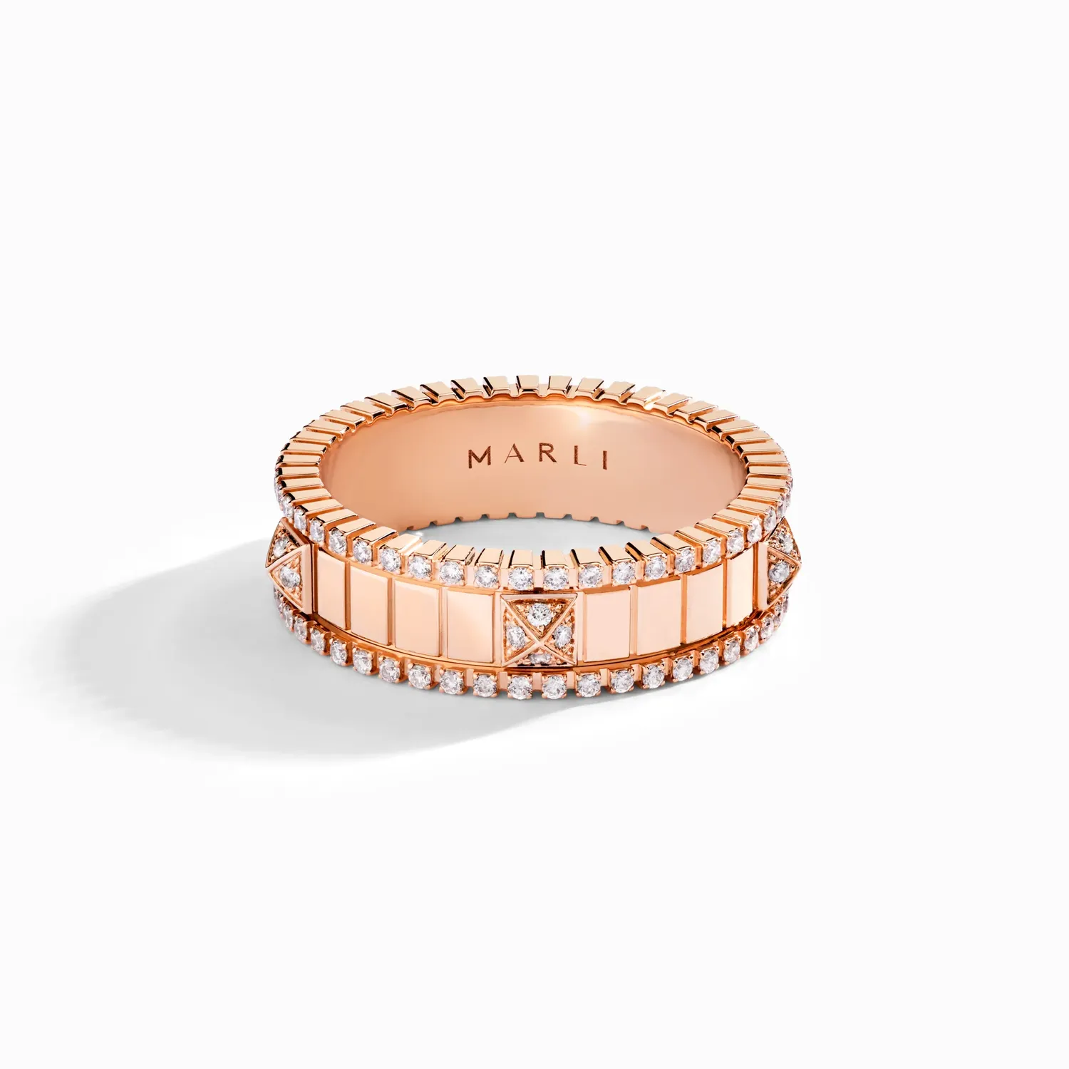 Bague Marli New York LIFE, or rose, diamants