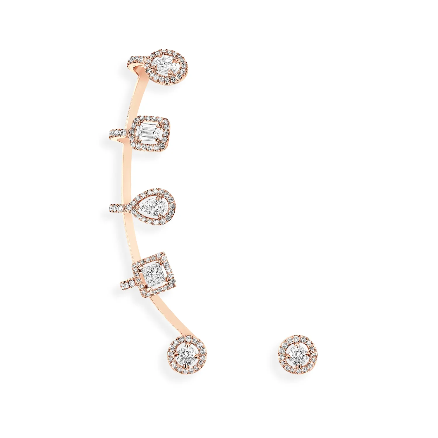 Mono Boucle d'oreille Messika Diamant Multiformes en Or Rose My Twin