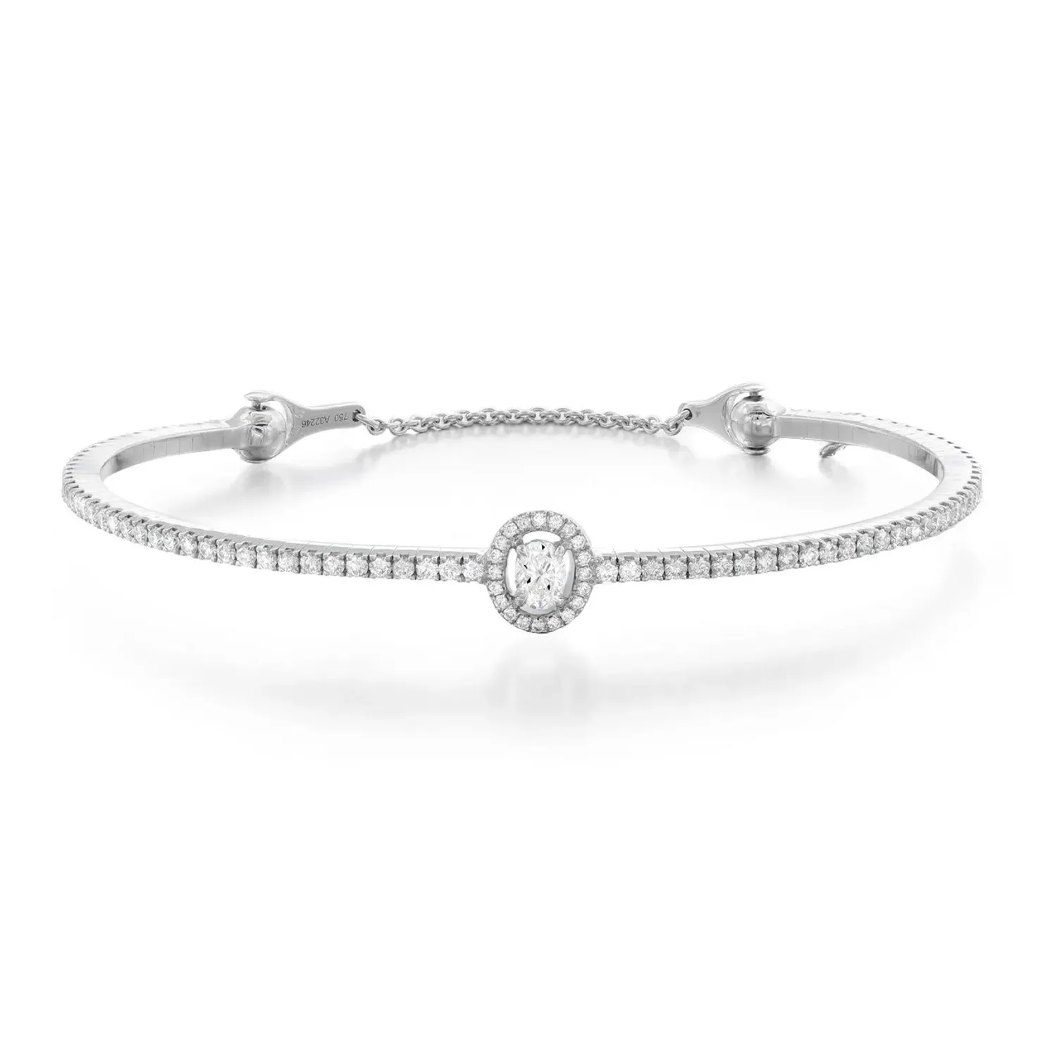 Bracelet Messika Skinny pavé en or blanc et diamants