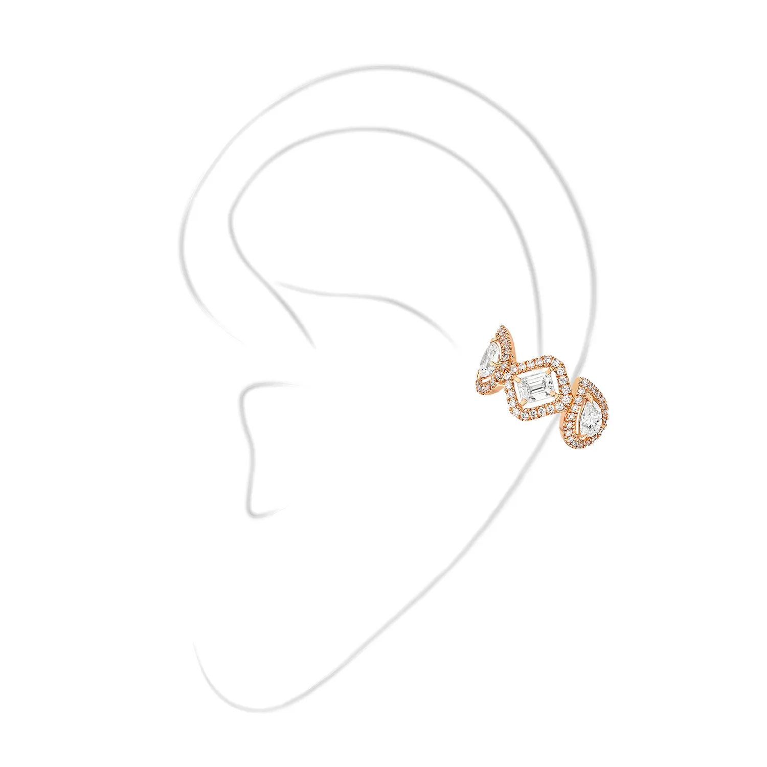 Mono Boucle d'oreille Messika Diamant Clip Milieu en Or Rose My Twin