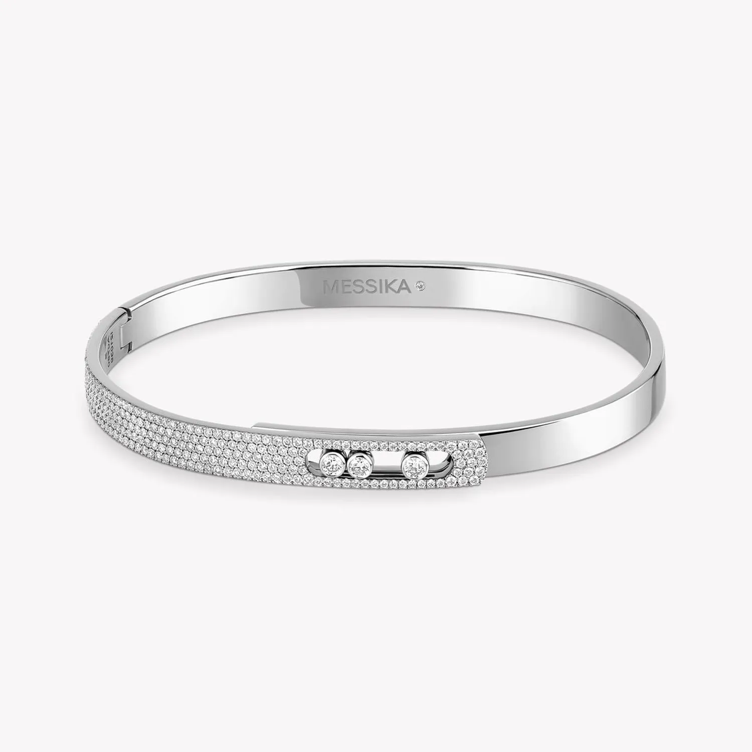 Bracelet Bangle Messika en Or Blanc Move Noa Pavé PM
