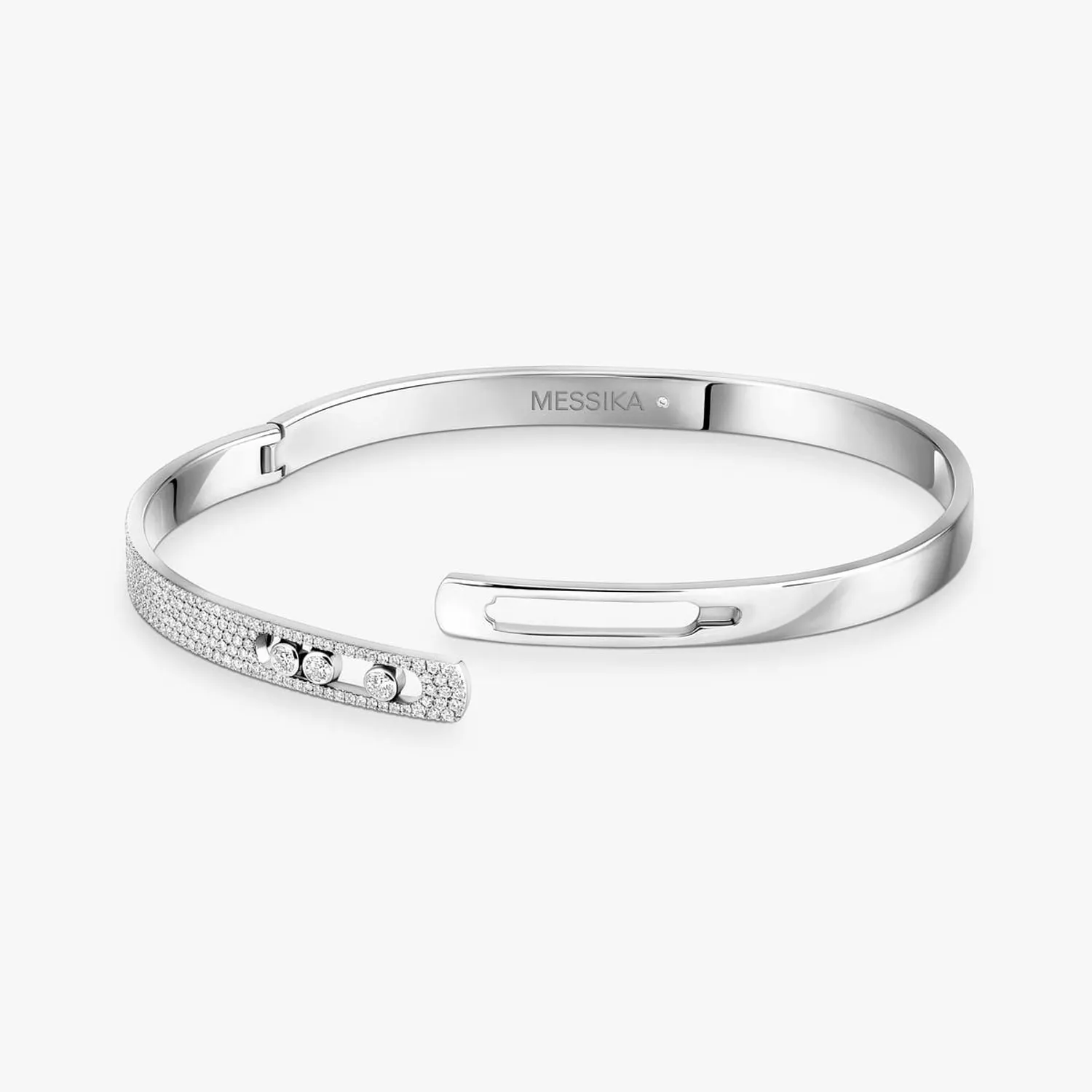 Bracelet Bangle Messika en Or Blanc Move Noa Pavé PM