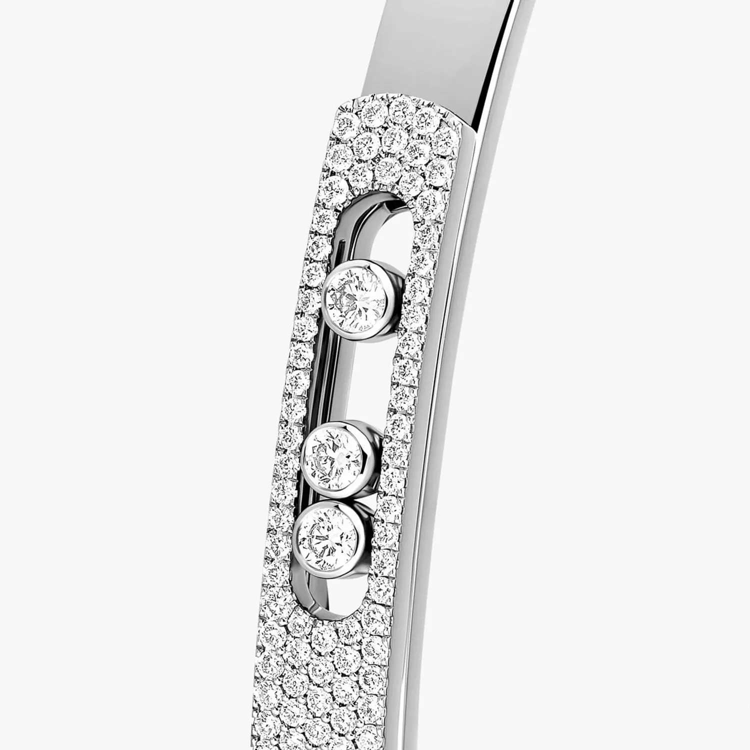 Bracelet Bangle Messika en Or Blanc Move Noa Pavé PM