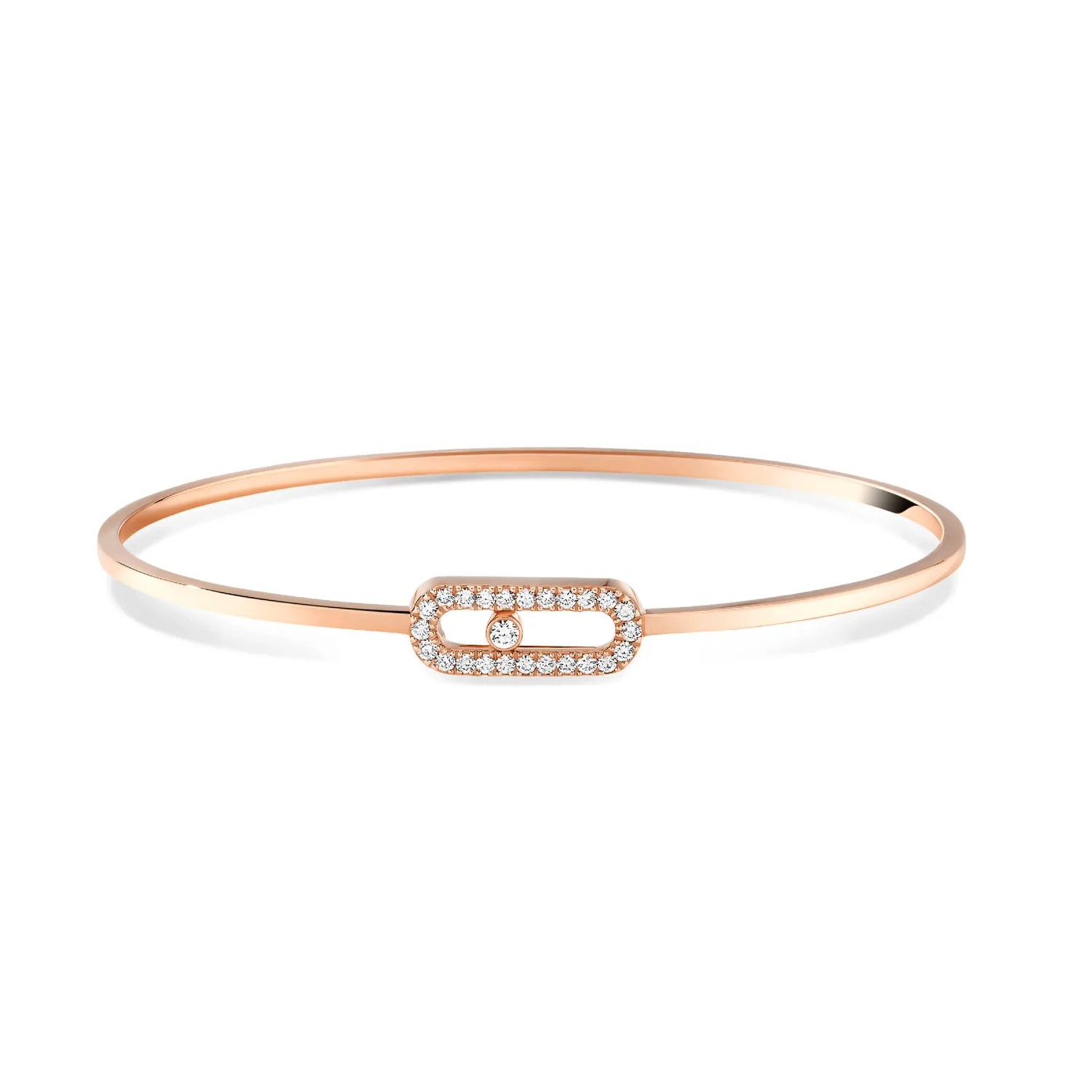 Bracelet Jonc Flex Move Uno Pavé en Or Rose et Diamant M