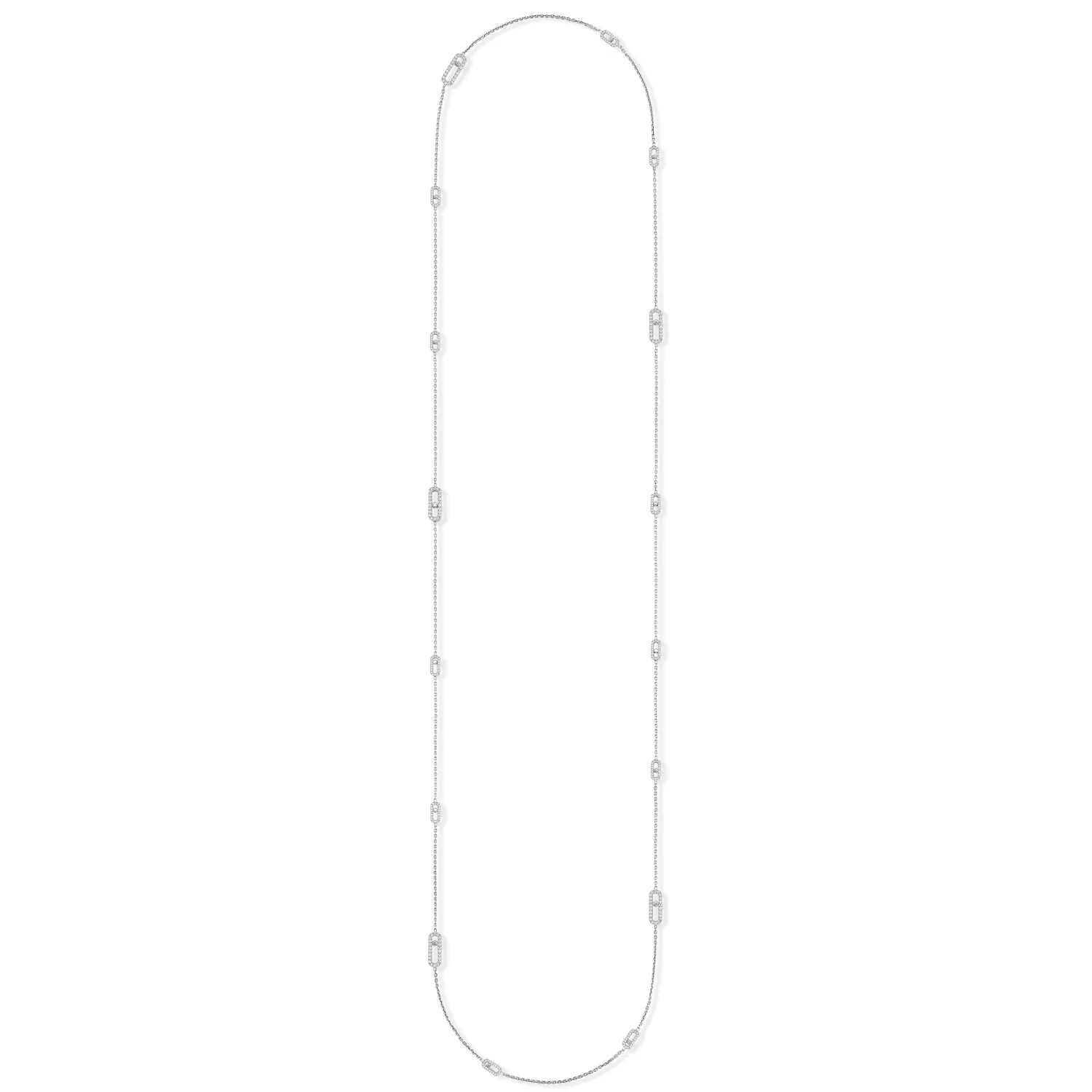 Messika Move Uno Necklace in White Gold and ct Diamonds Auberi