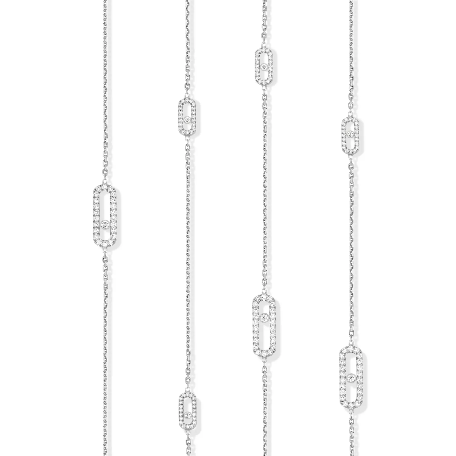 Messika Move Uno Necklace in White Gold and ct Diamonds Auberi