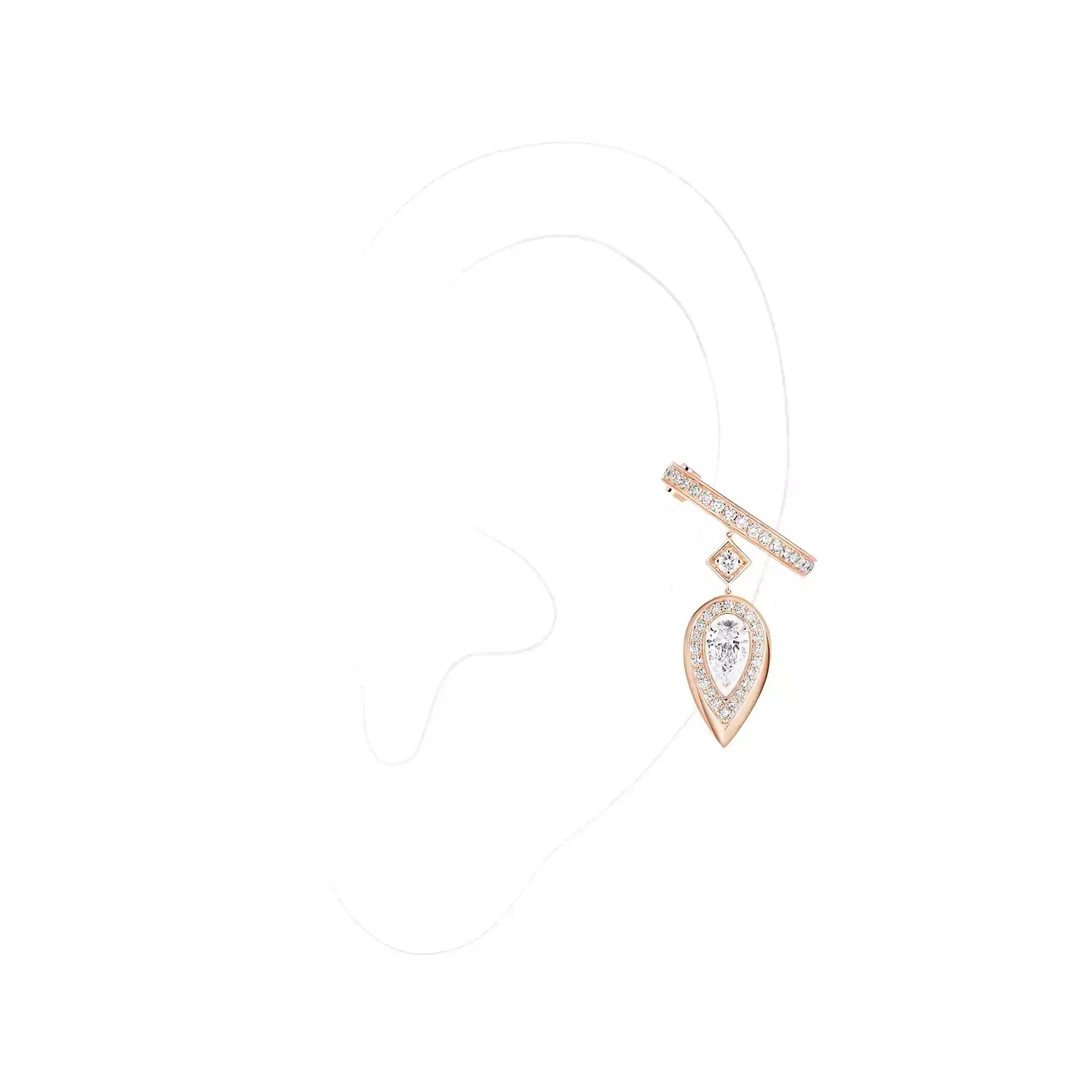 Mono clip d'oreille Messika Fiery 0,10ct en Or rose et diamants