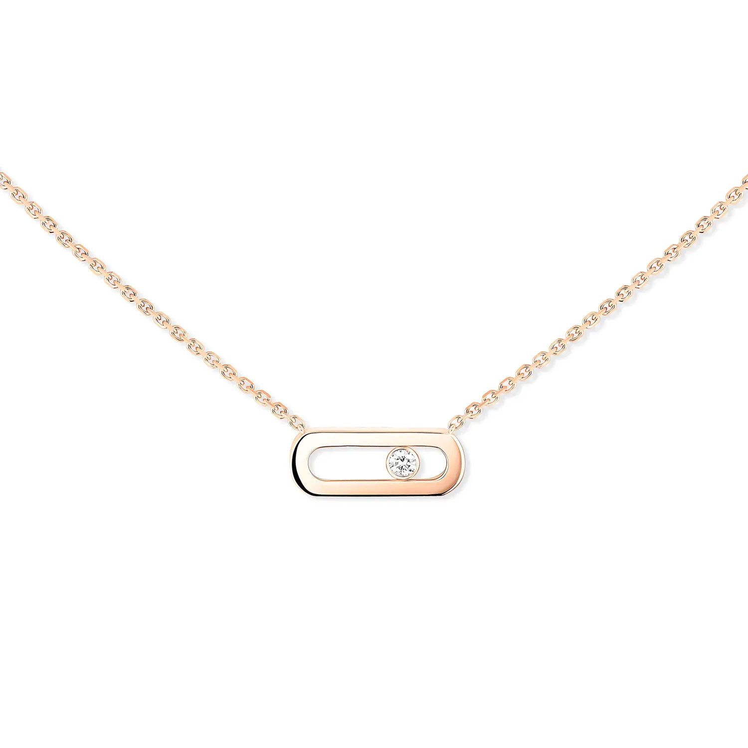 Messika Move Uno necklace, rose gold, diamond