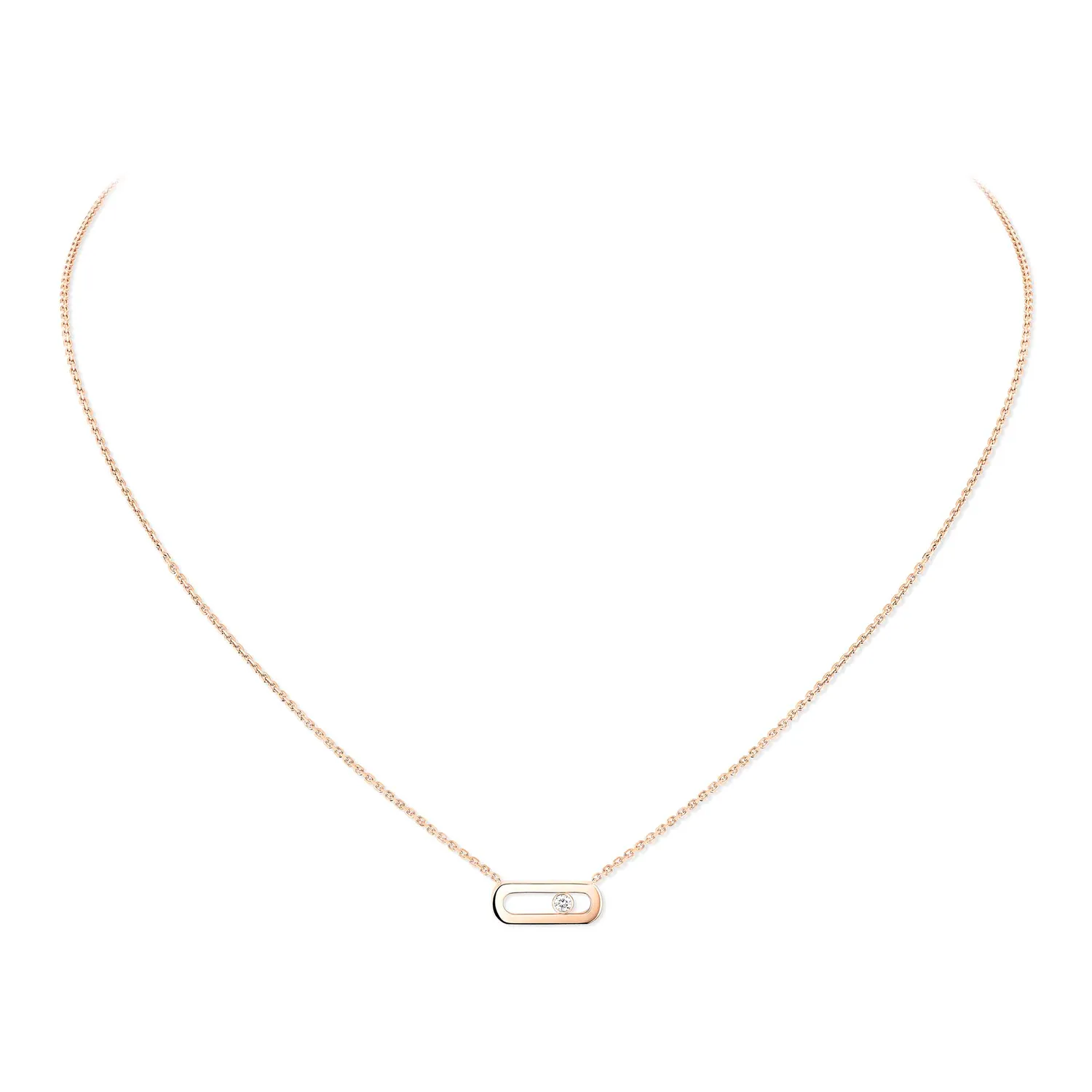 Messika Move Uno necklace, rose gold, diamond