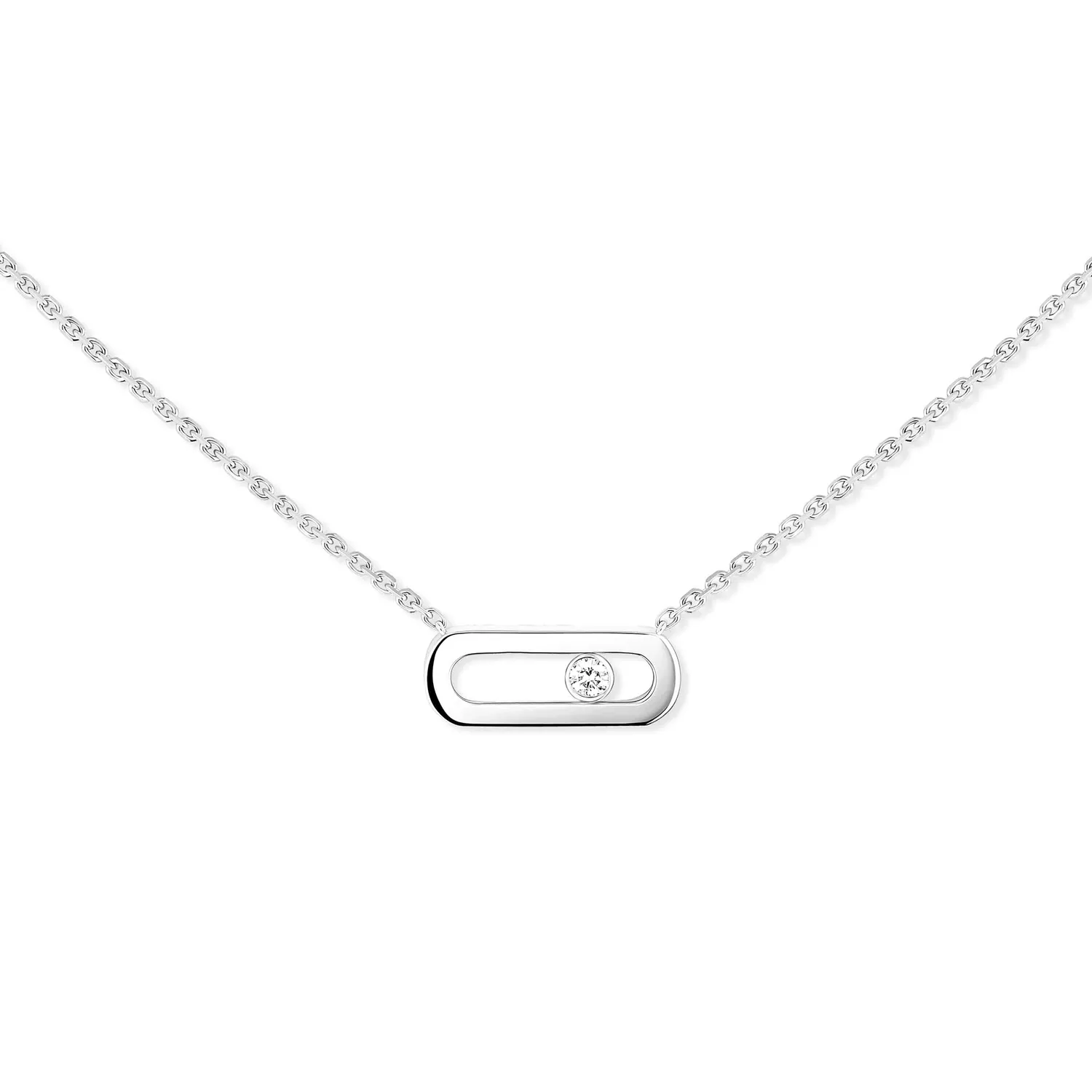 Messika Move Uno necklace, white gold, diamond