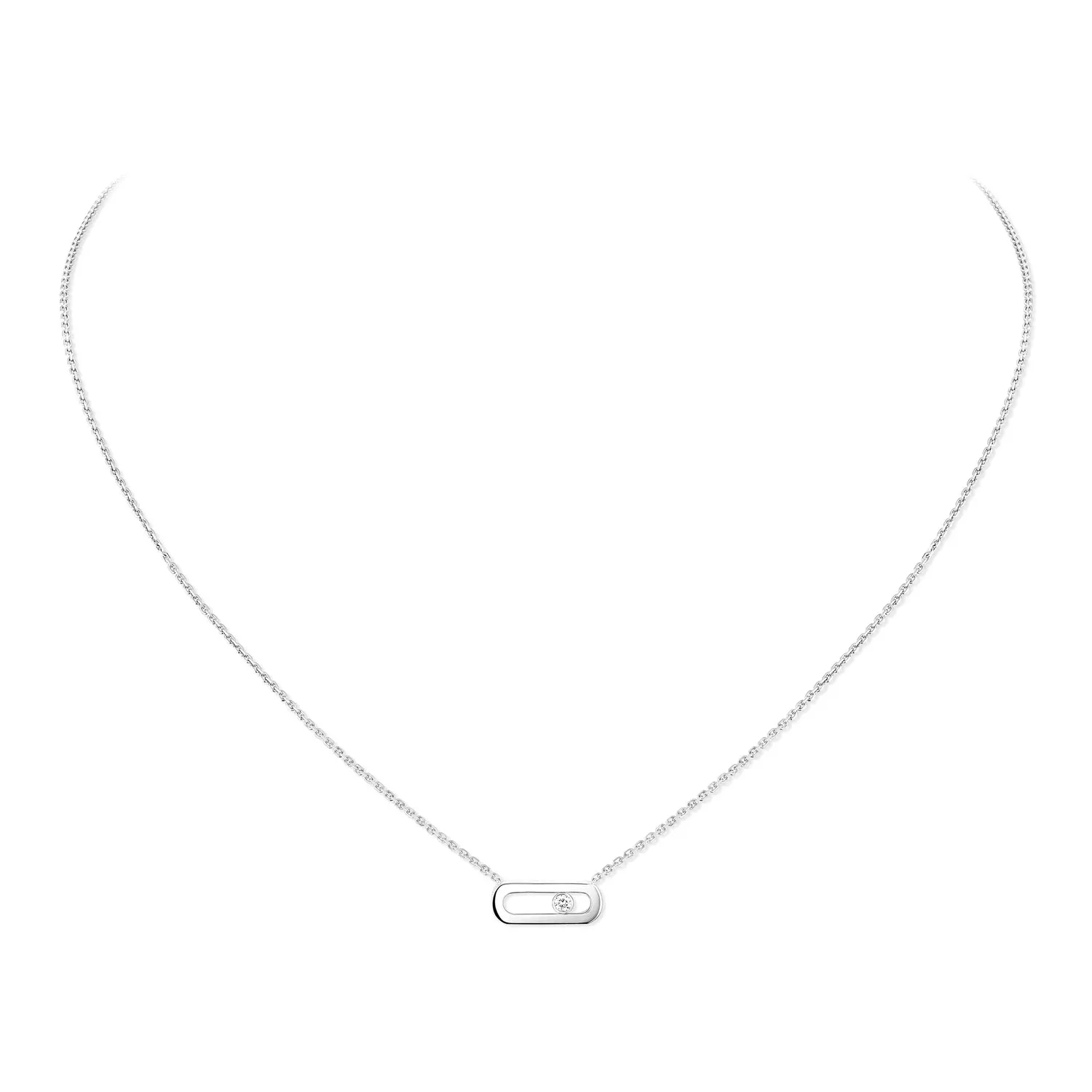 Messika Move Uno necklace, white gold, diamond