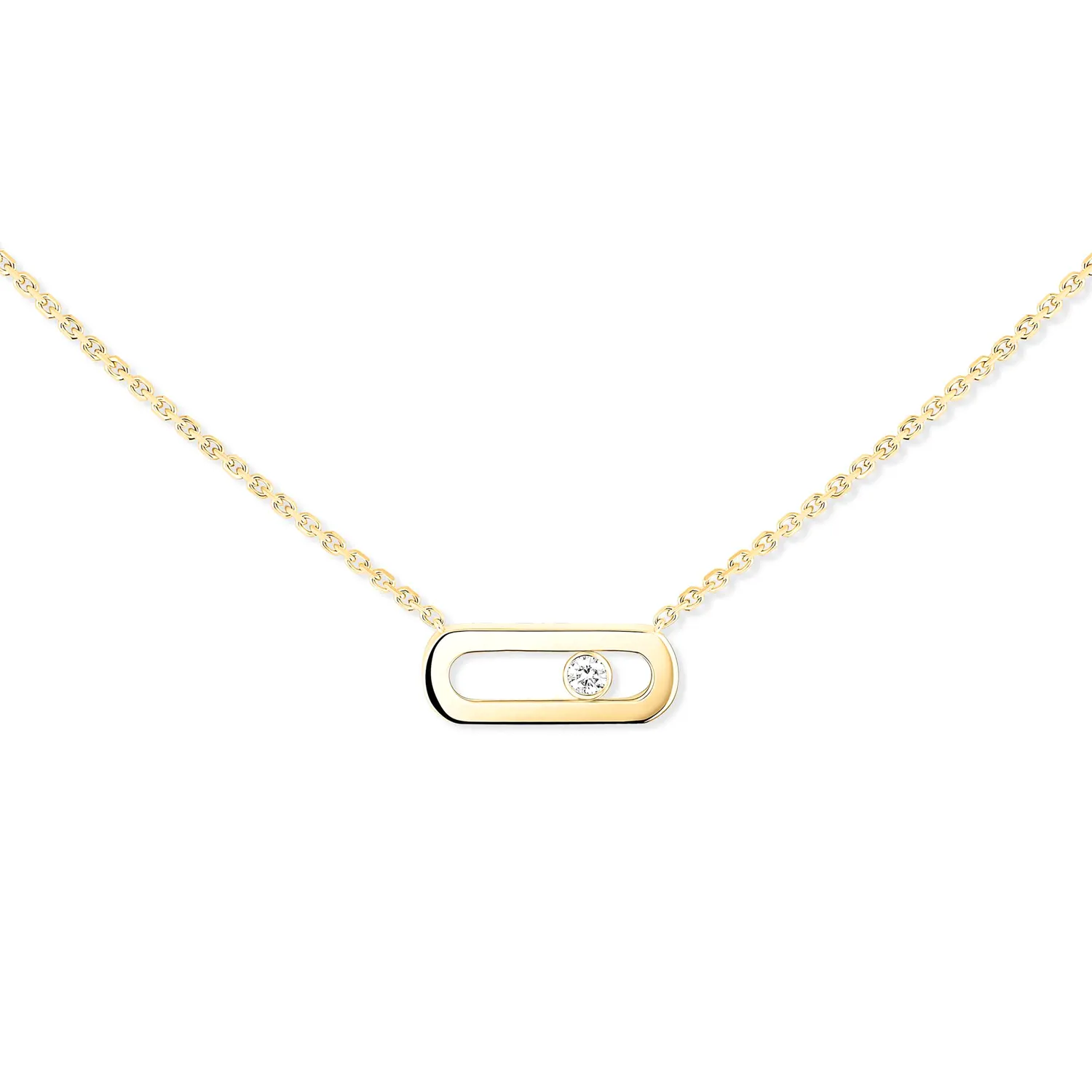 Messika Move Uno necklace, yellow gold, diamond