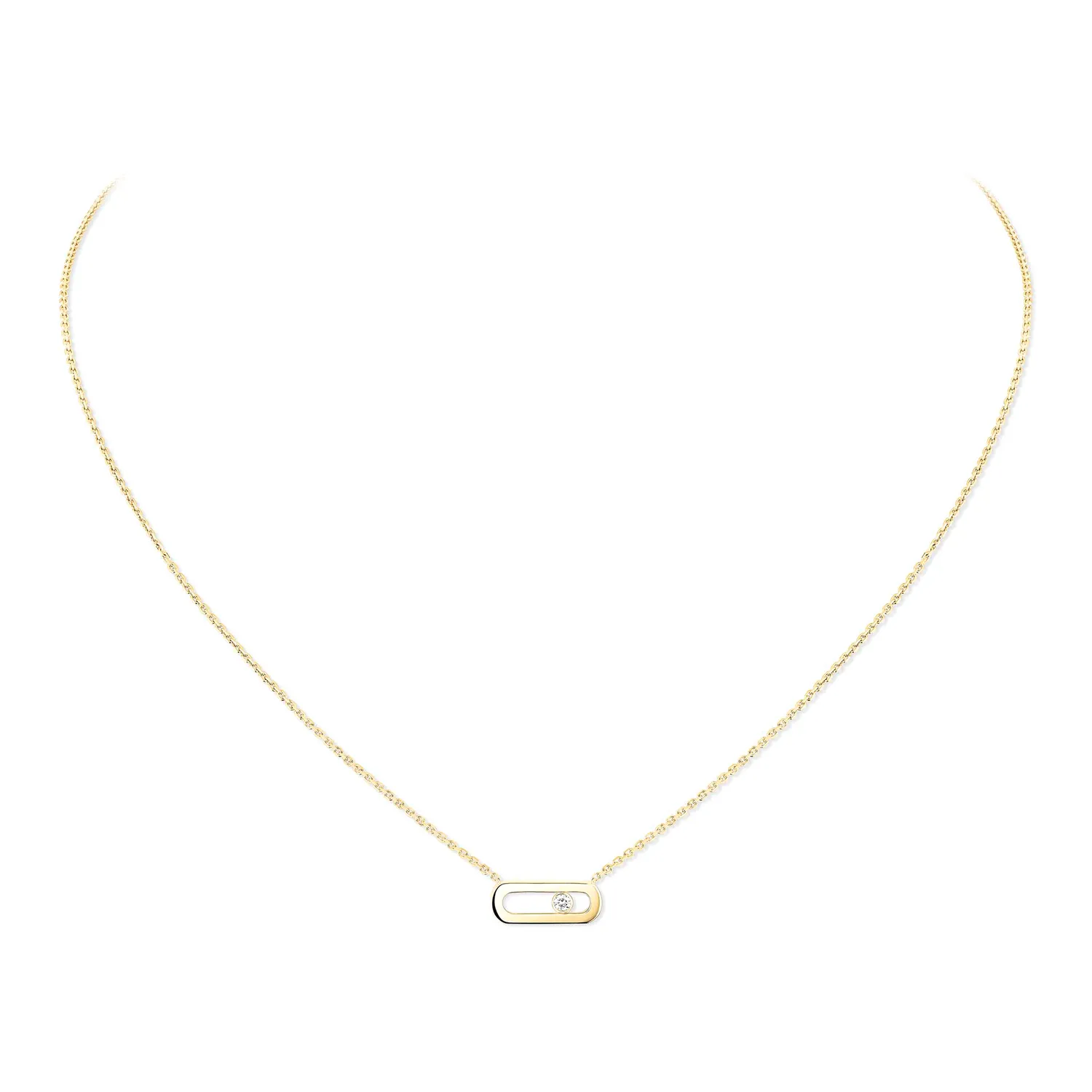 Messika Move Uno necklace, yellow gold, diamond
