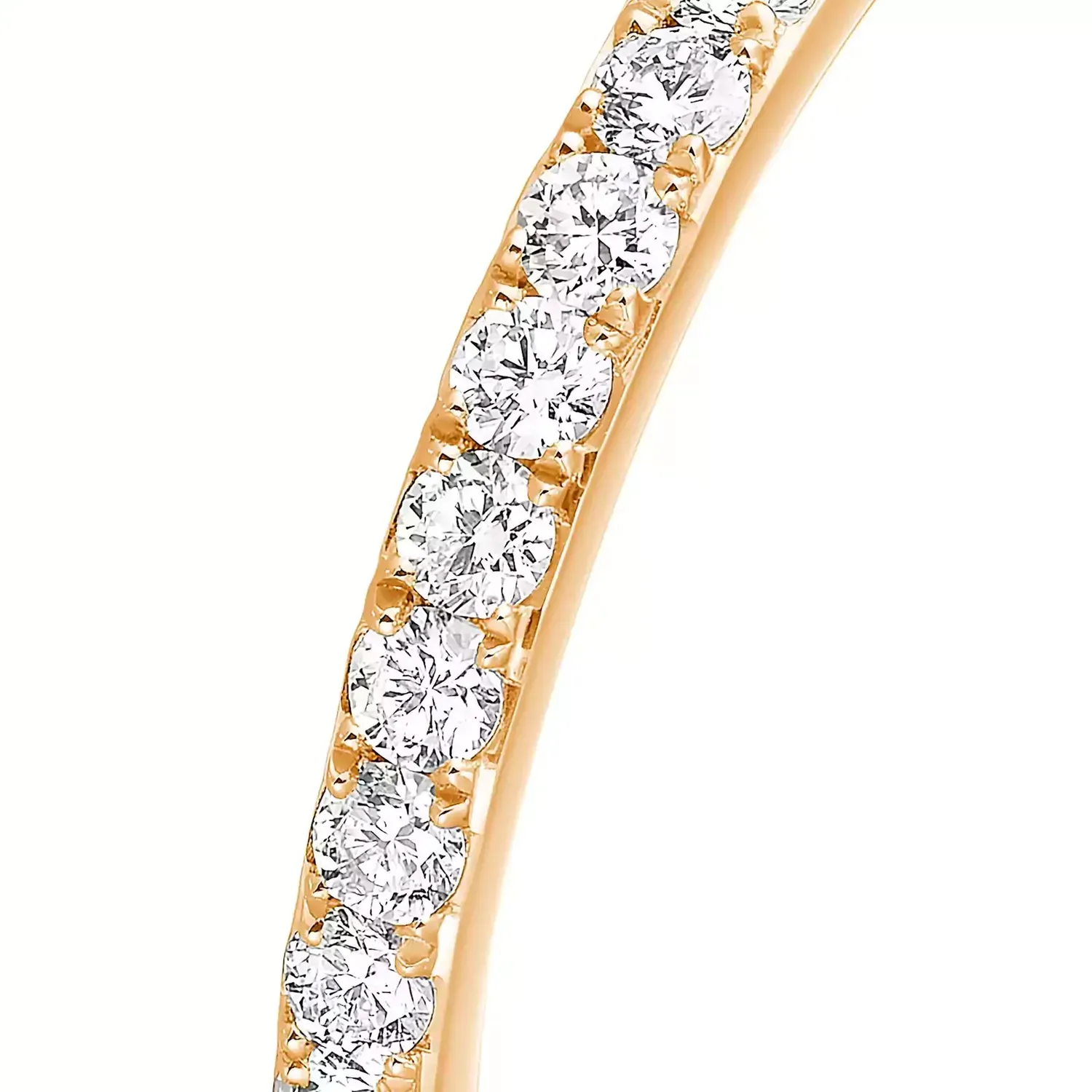 Messika wedding band, pink gold and diamonds