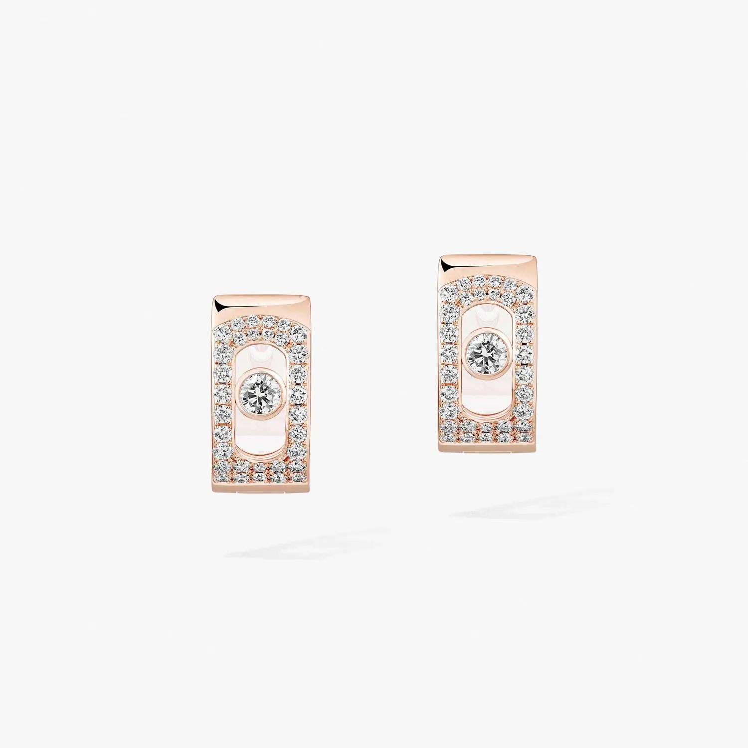 Boucles d'oreilles créoles Messika Move Noa pavées